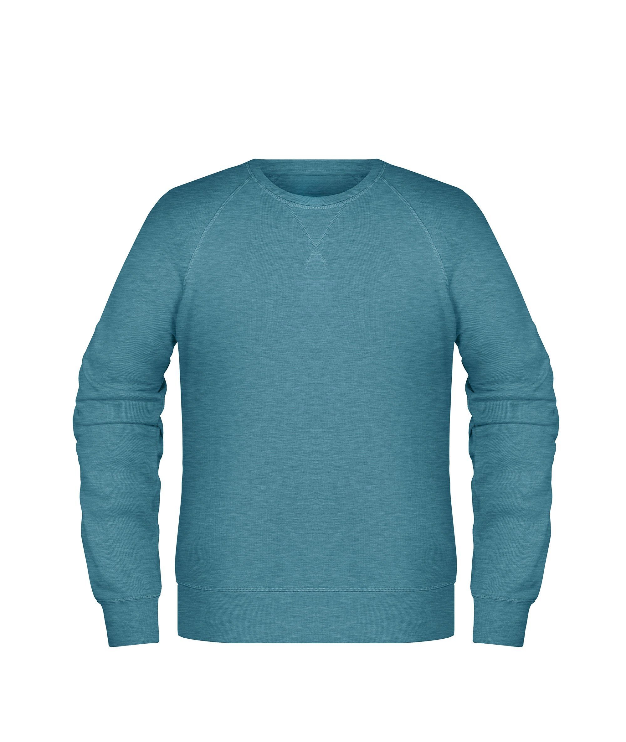 Novux Sweater Organic Cotton Herren Sweatshirt farbe Teal (1-tlg) aus  Baumwolle