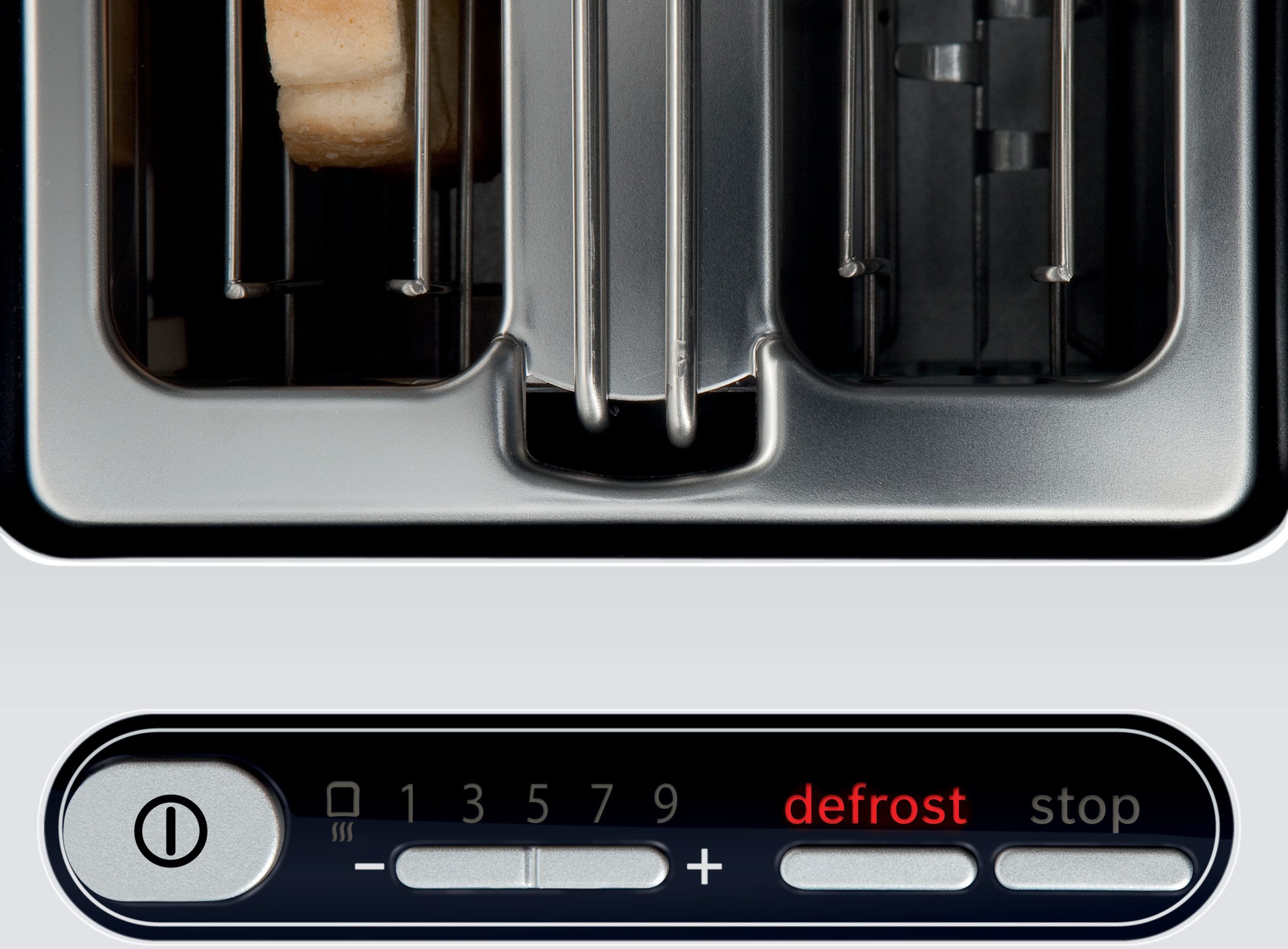 BOSCH Toaster Styline TAT8611N, integrierter Brötchenaufsatz, Liftfunktion, 860 W, Auftaufunktion, Abschaltautomatik, Brotzentrierung, Edelstahl/weiß