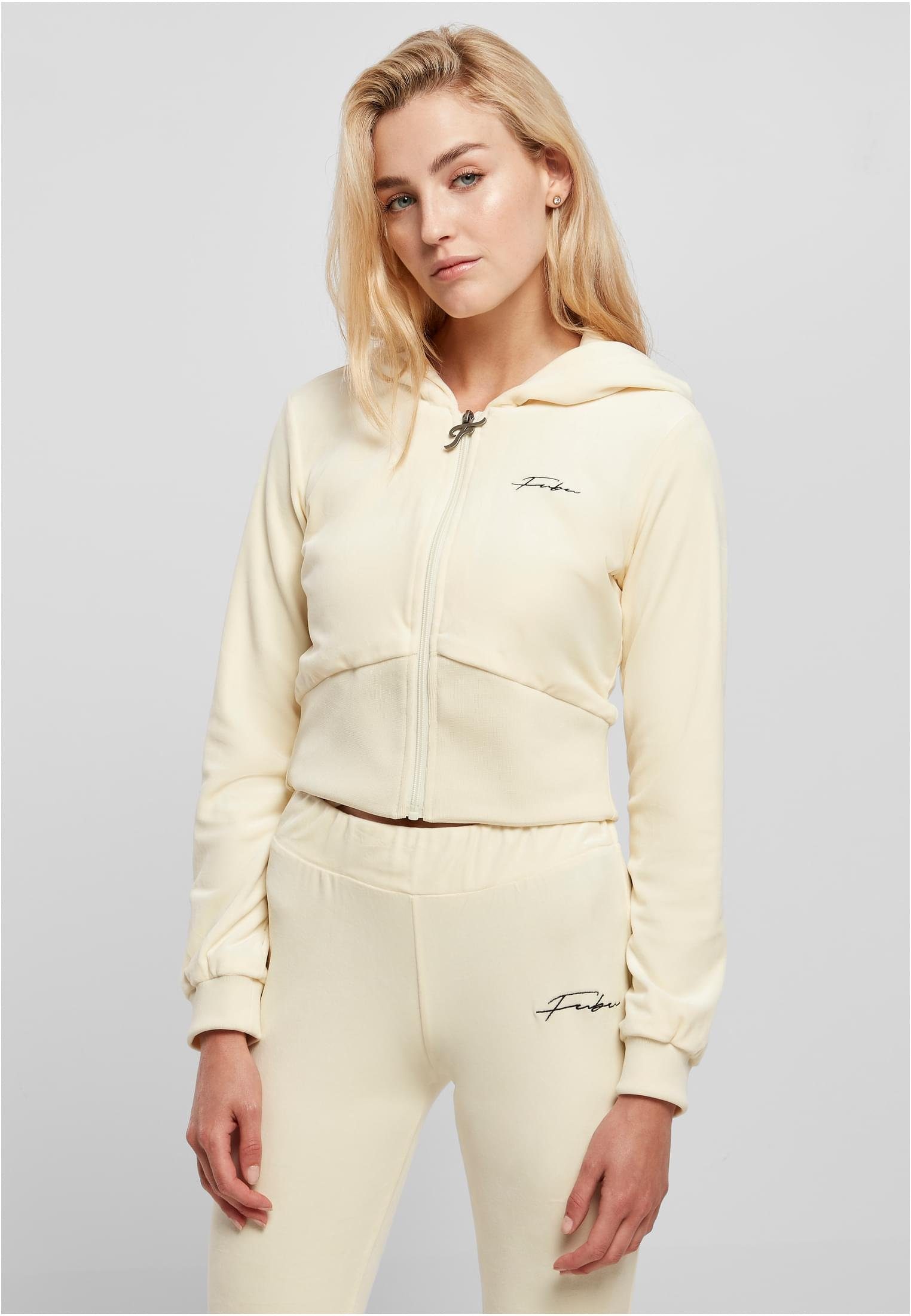 Fubu Kapuzenpullover Damen FW224-020-1 Signature Velours Zip Hoodie offwhite (1-tlg)