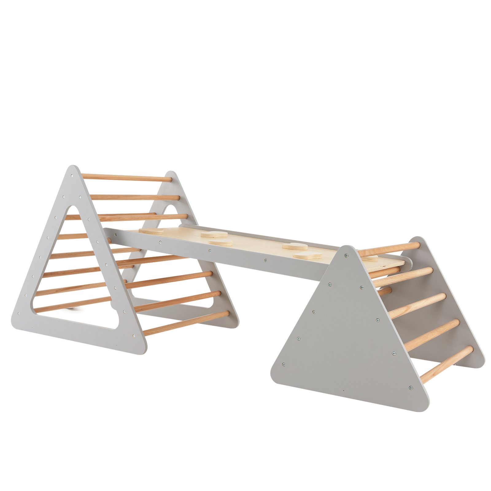 COSTWAY Klettergerüst Kletterdreieck, 3 in 1 mit Rampe