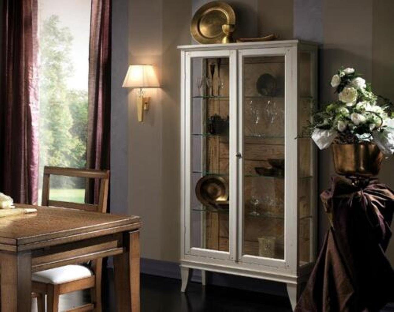 JVmoebel Glasvitrine Art Deco Style Esszimmerschrank Glastisch Schrank Vitrine Wohnzimmer
