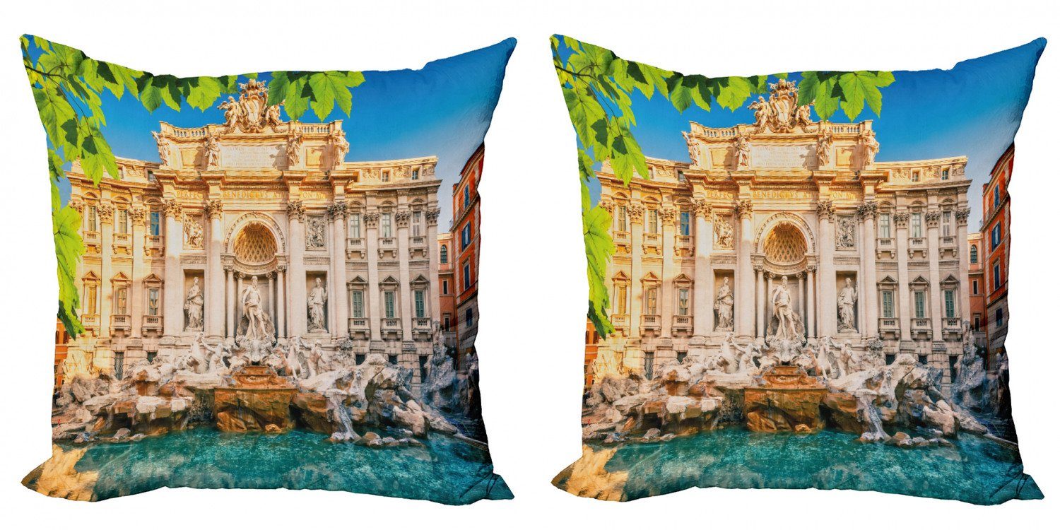 Kissenbezüge Modern Accent Doppelseitiger Digitaldruck, Abakuhaus (2 Stück), Italien Fountain Di Trevi Tourist