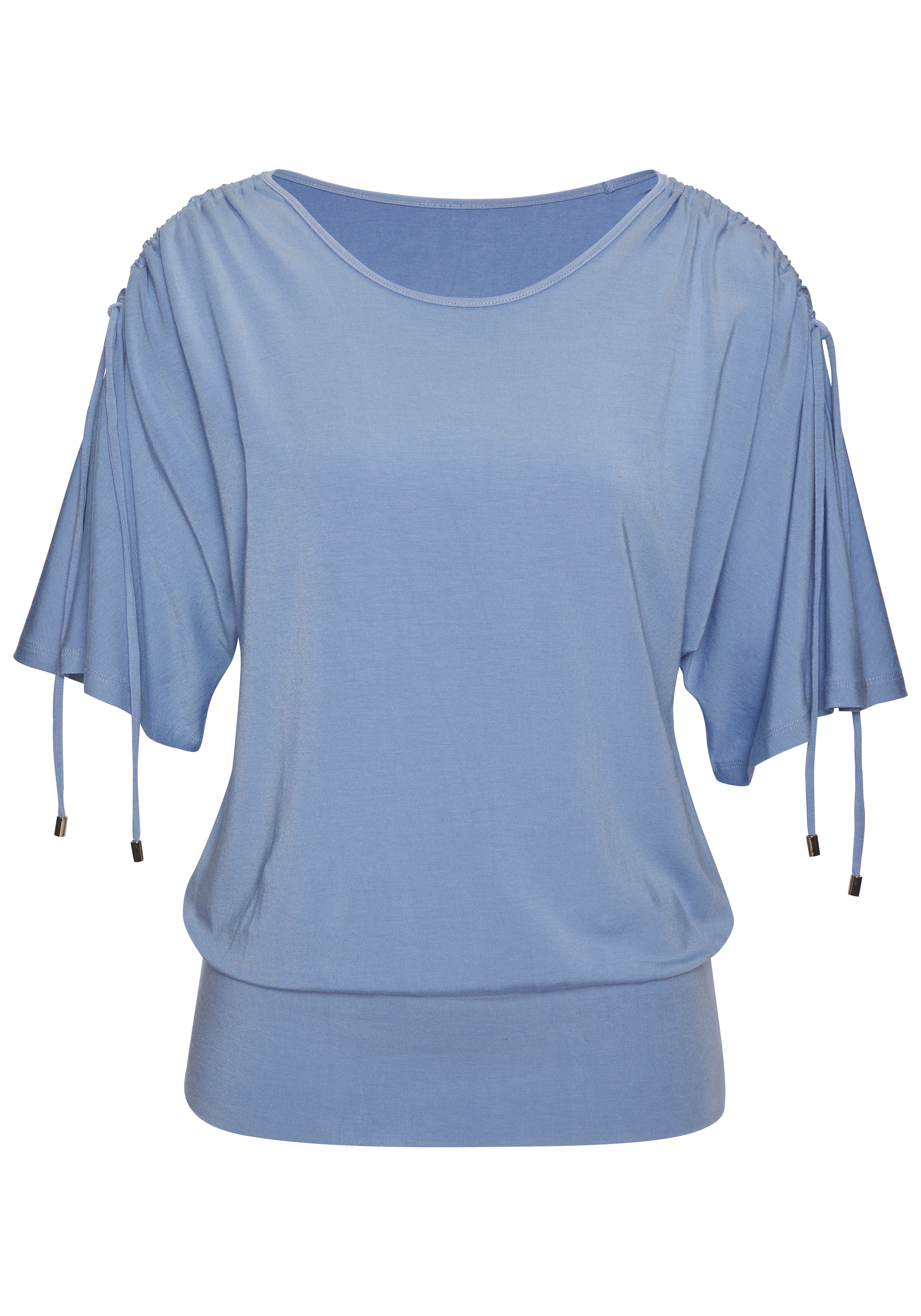 LASCANA Rundhalsshirt mit variabler Ärmellänge aus weichem Viskose-Stretch. € 29,99