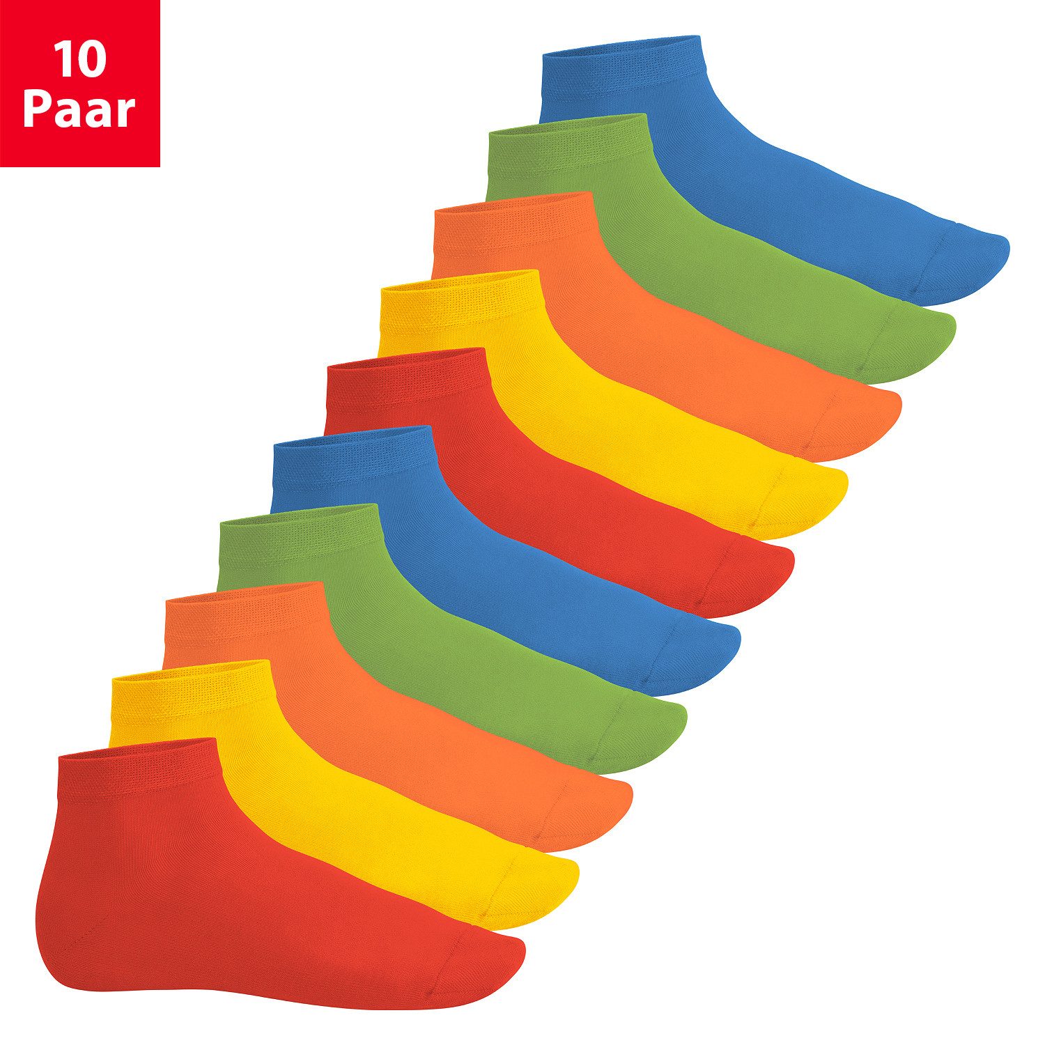 Footstar Kurzsocken EVERYDAY! 10 Paar Quarter Socken Kurzsocken Kurze Baumwoll Socken