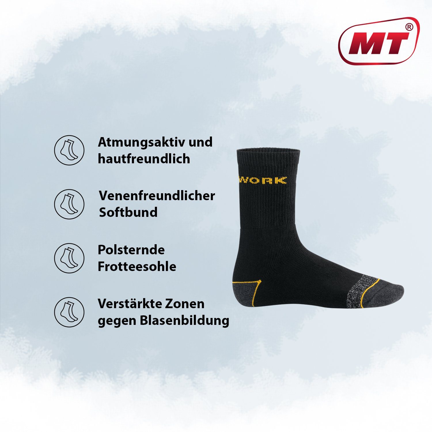 MT Arbeitssocken Herren Arbeits-/Freizeitsocken (6/12 Paar) Robuste Work Socken