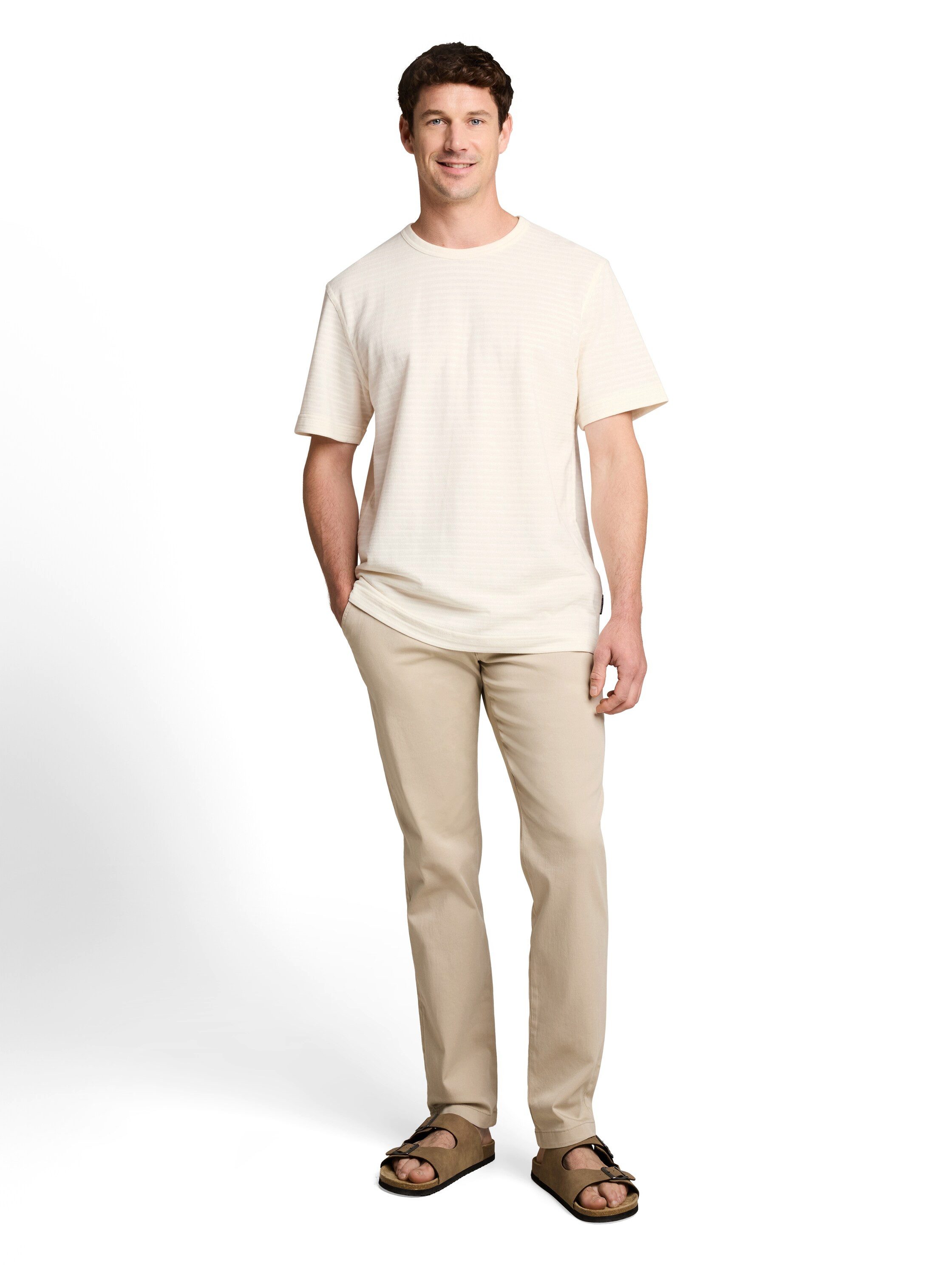 TOM TAILOR Kurzarmshirt Sommershirt mit feiner Streifen-Struktur – Bild 4 von 5