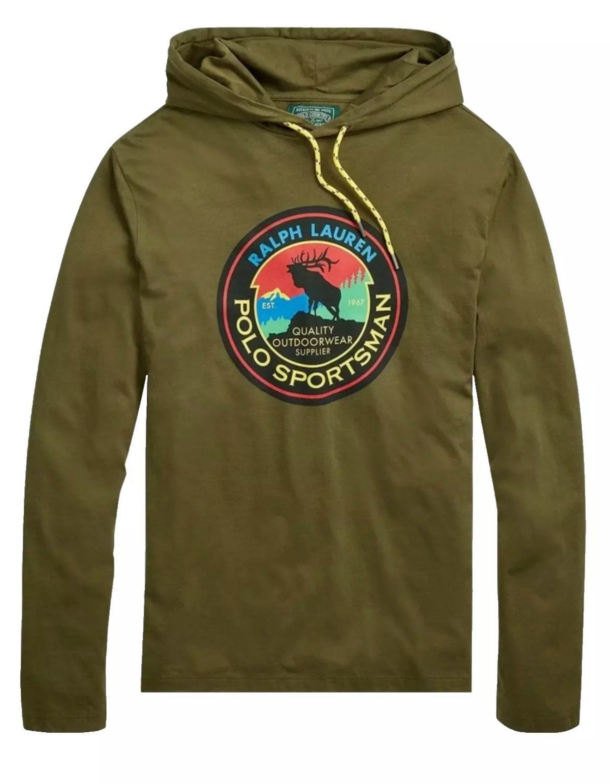 Polo Ralph Lauren Langarmshirt Herren Kapuzen Sweatshirt Shirt mit Sportsman-Logo Kordelzug an der Kapuze, langer Ärmel,Klassische Passform