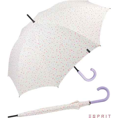 Esprit Langregenschirm Damen Automatik Regenschirm Potpourri, groß-stabil