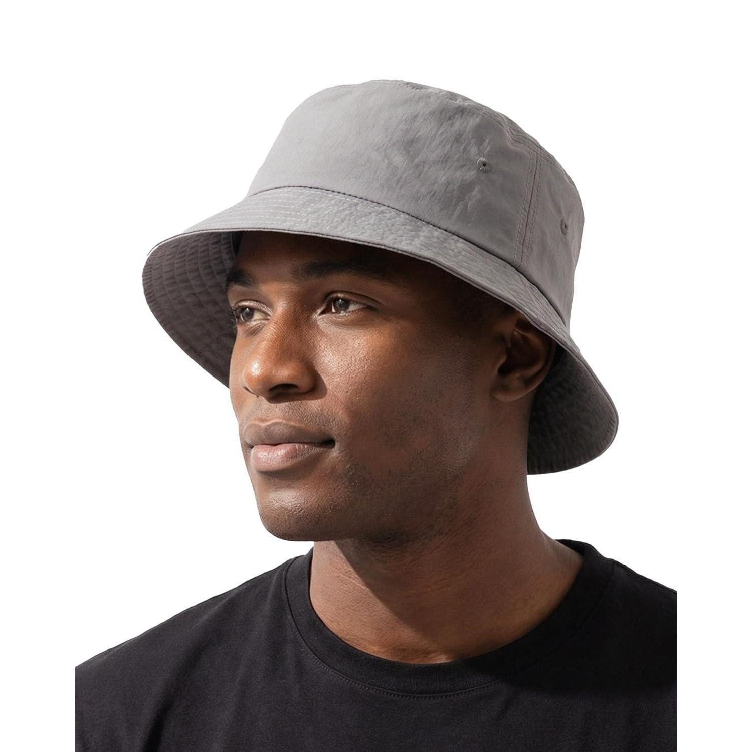 LuxusKollektion Fischerhut Fischerhut Anglerhut Sonnenhut UV Bucket Hat Golf Hellgrau M