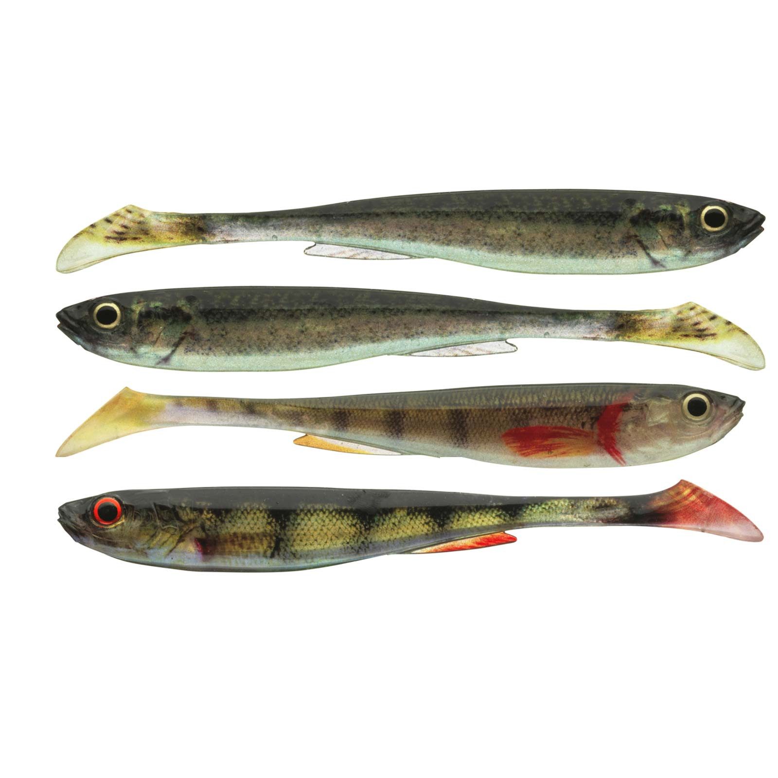 Daiwa Kunstköder, Daiwa Prorex Real Slim Shady LIve-Color Set 10,5cm 4pcs. Gummifisch