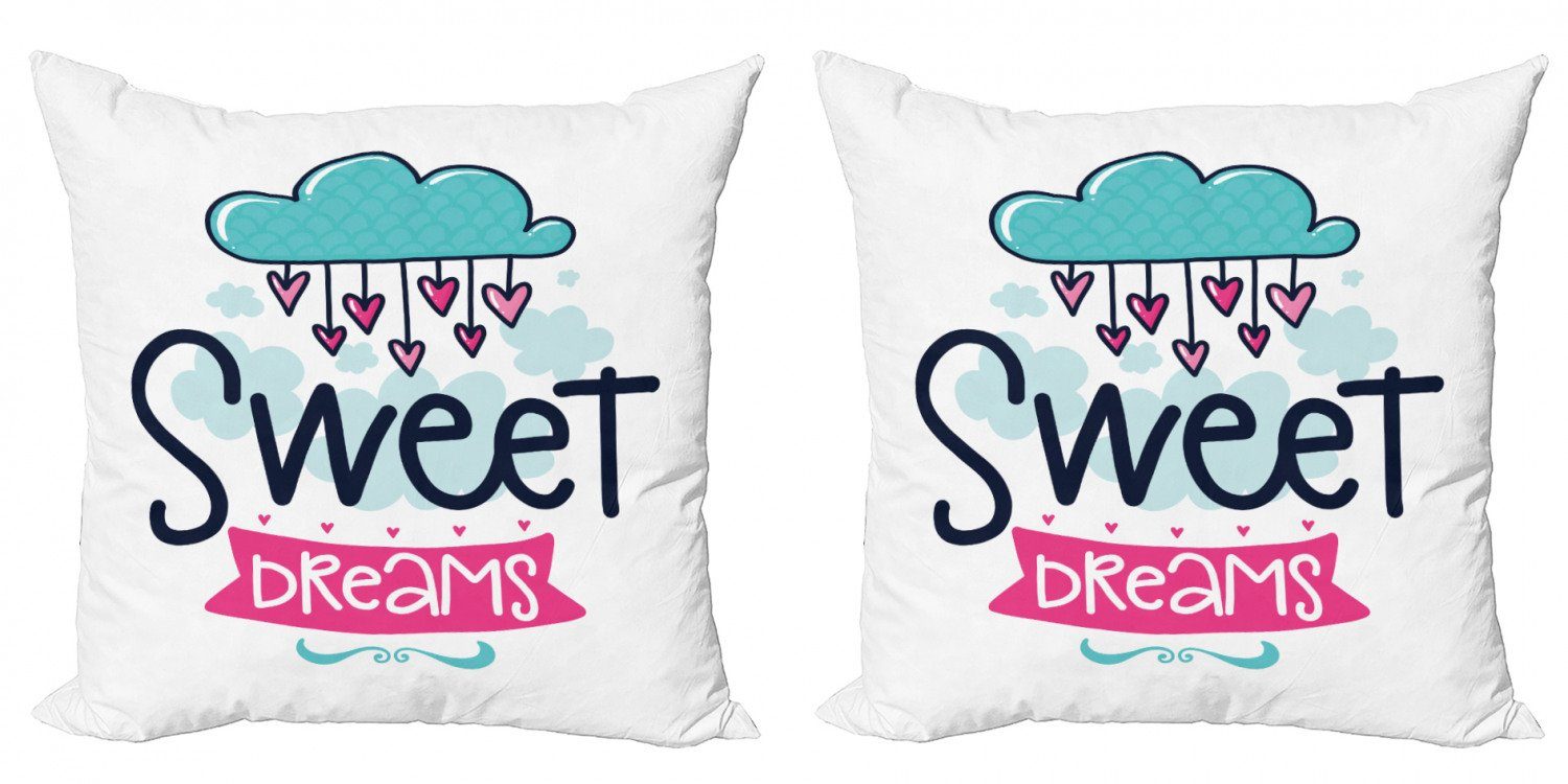 Kissenbezüge Modern Accent Doppelseitiger Digitaldruck, Abakuhaus (2 Stück), Süße Träume Cartoon Wolken