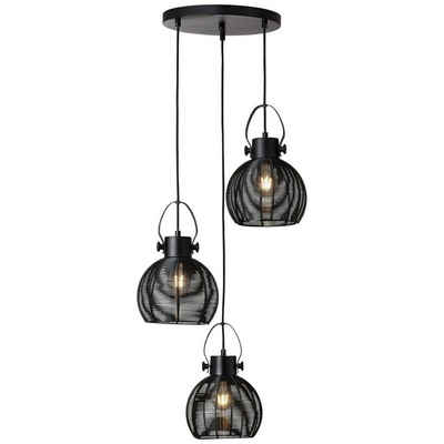 Brilliant Pendelleuchte Sambo, Lampe Sambo Pendelleuchte 3flg Rondell schwarz 3x A60, E27, 60W, g.f