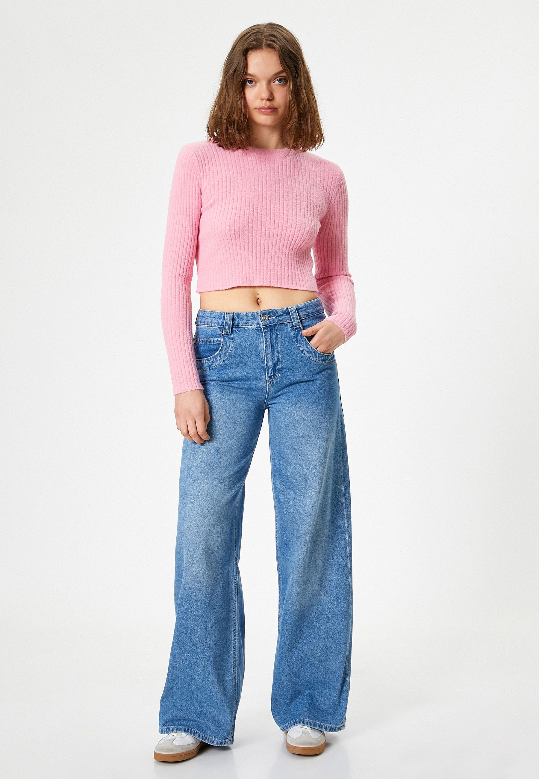 Koton Rundhalspullover Rundhalsausschnitt Slim günstig online kaufen