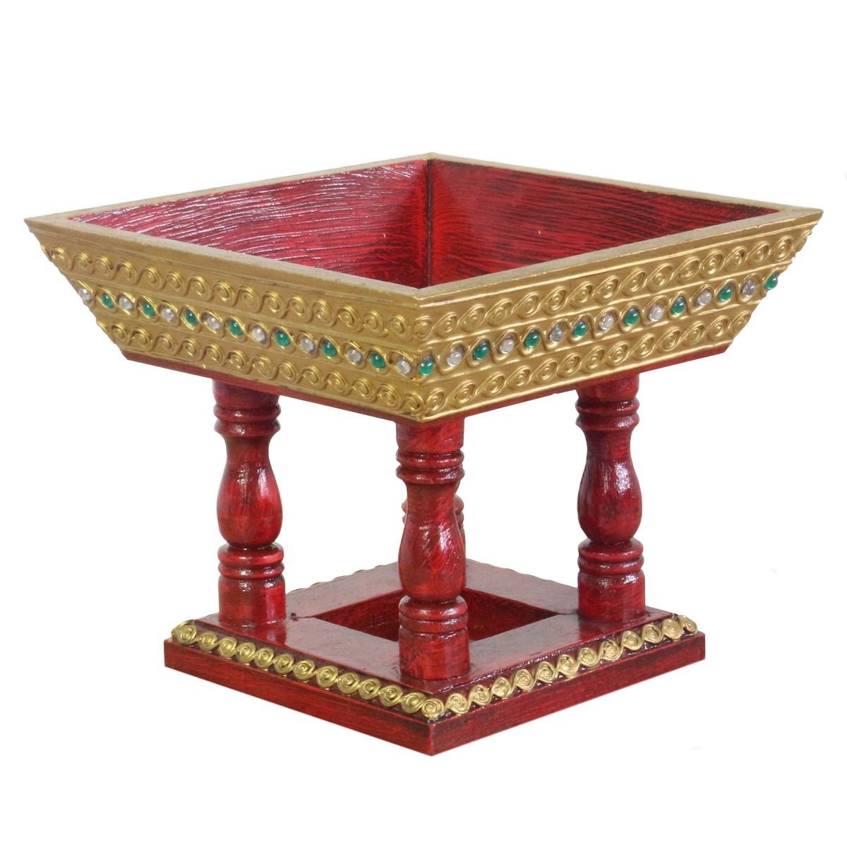 Oriental Galerie Dekotablett Thailändische Schale Zuckerdose Viereckig 21 cm (1 St)