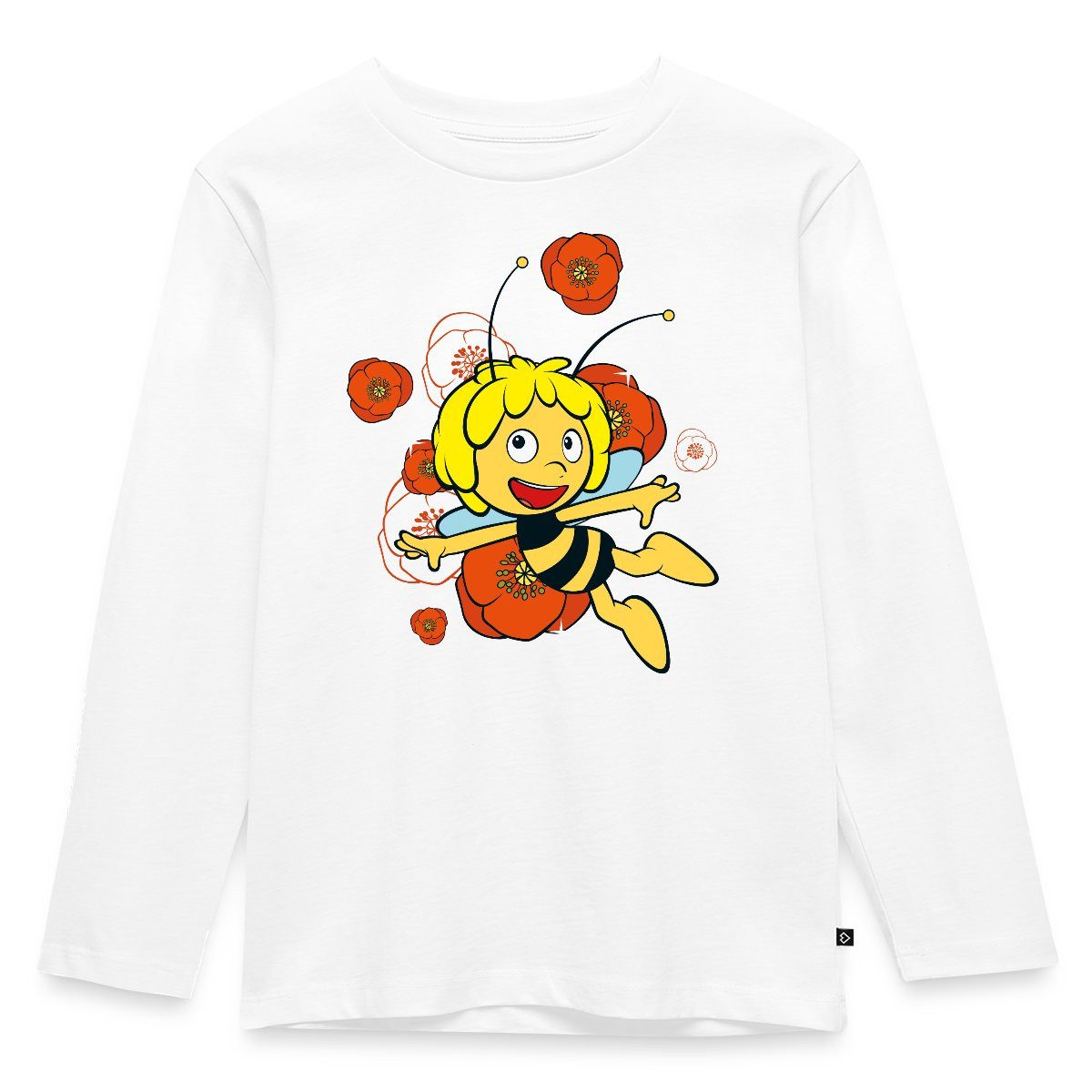 Spreadshirt T-Shirt Biene Maja Mohnblumen Kinder Premium Langarmshirt (1-tlg)