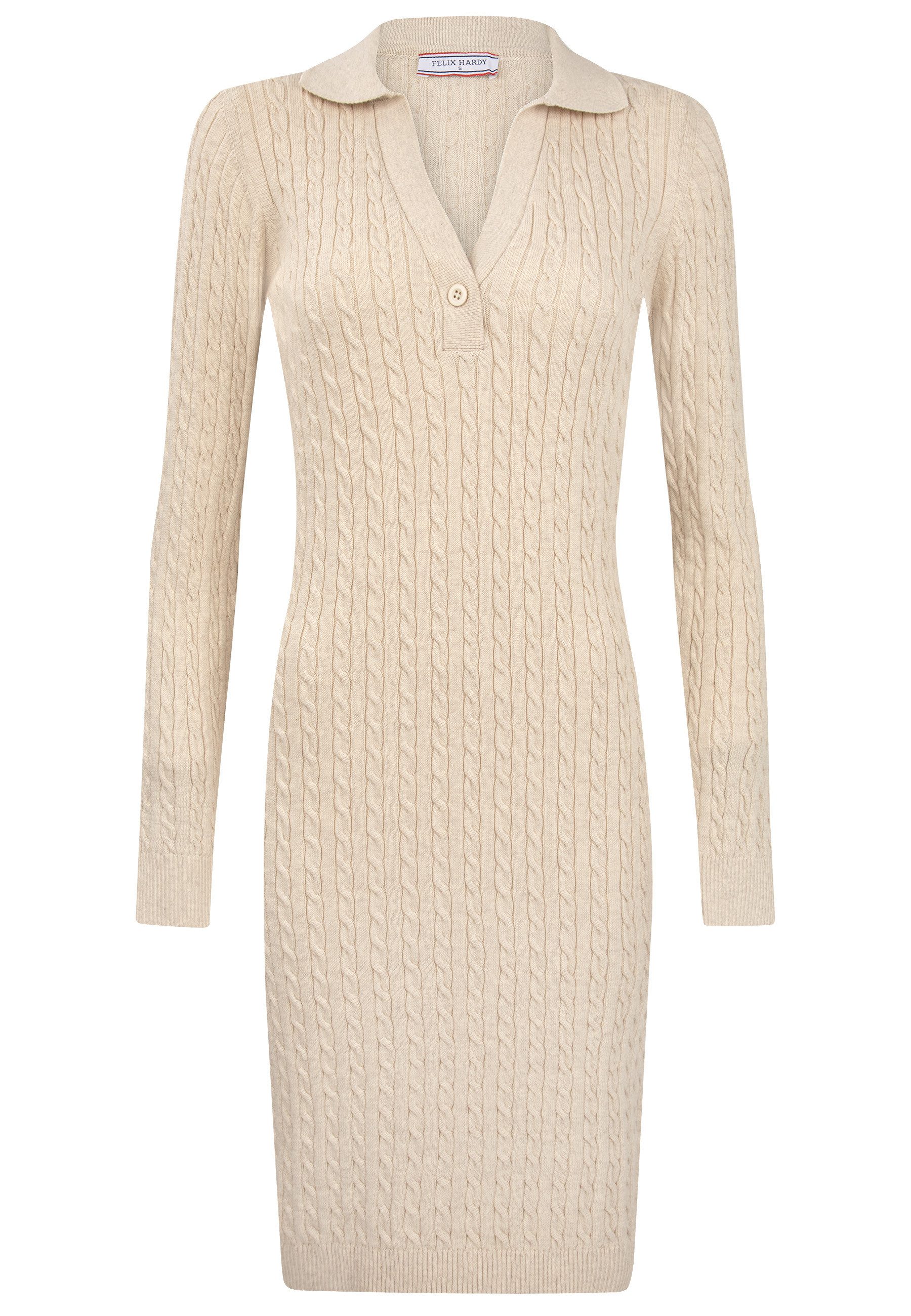 Felix Hardy Strickkleid Langärmeliges Kabelstrickkleid