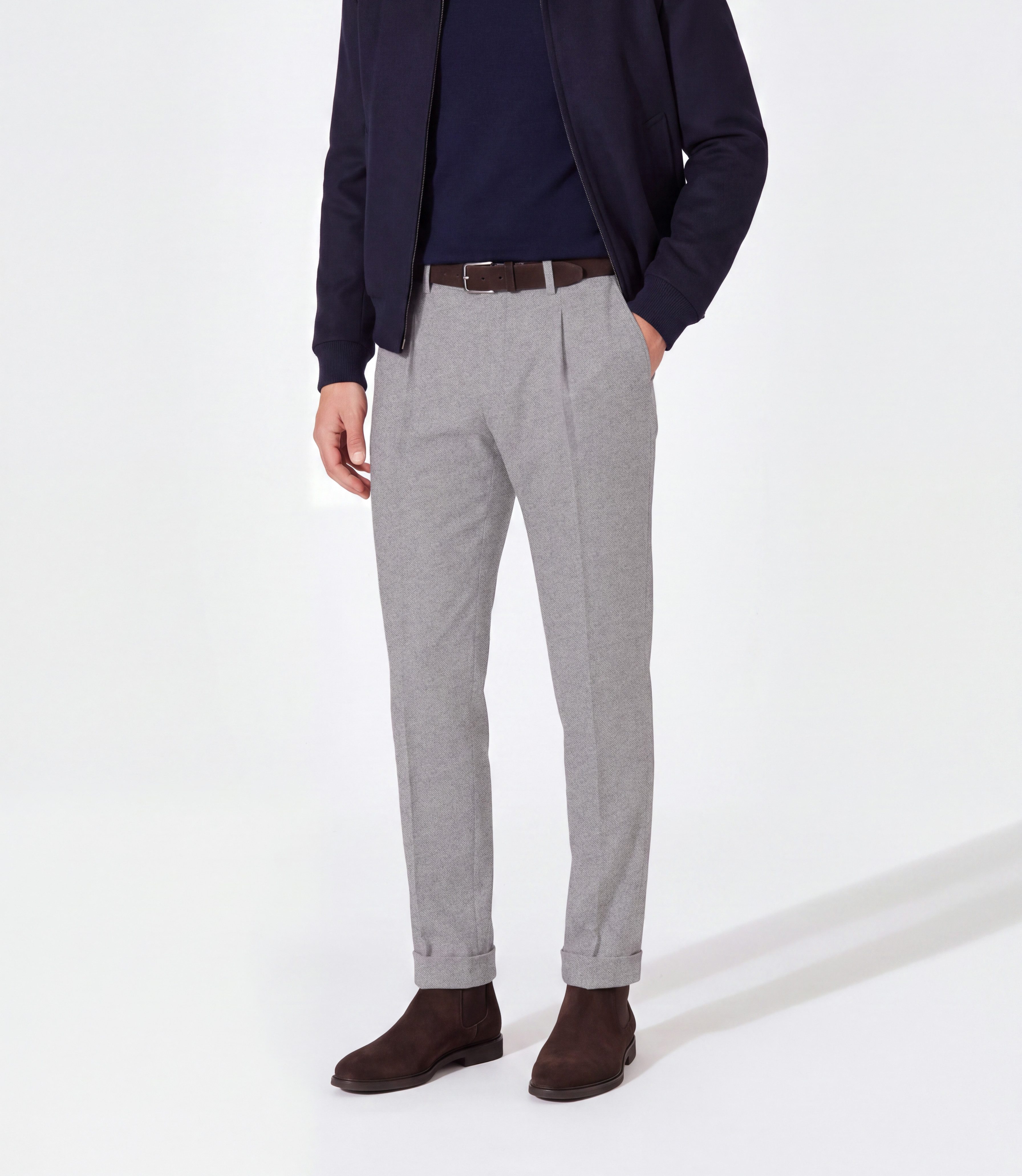 Hiltl Anzughose Primo u - Easy Care Oxford Tweed, Regular-Fit, Schurwolle-hellgrau-25