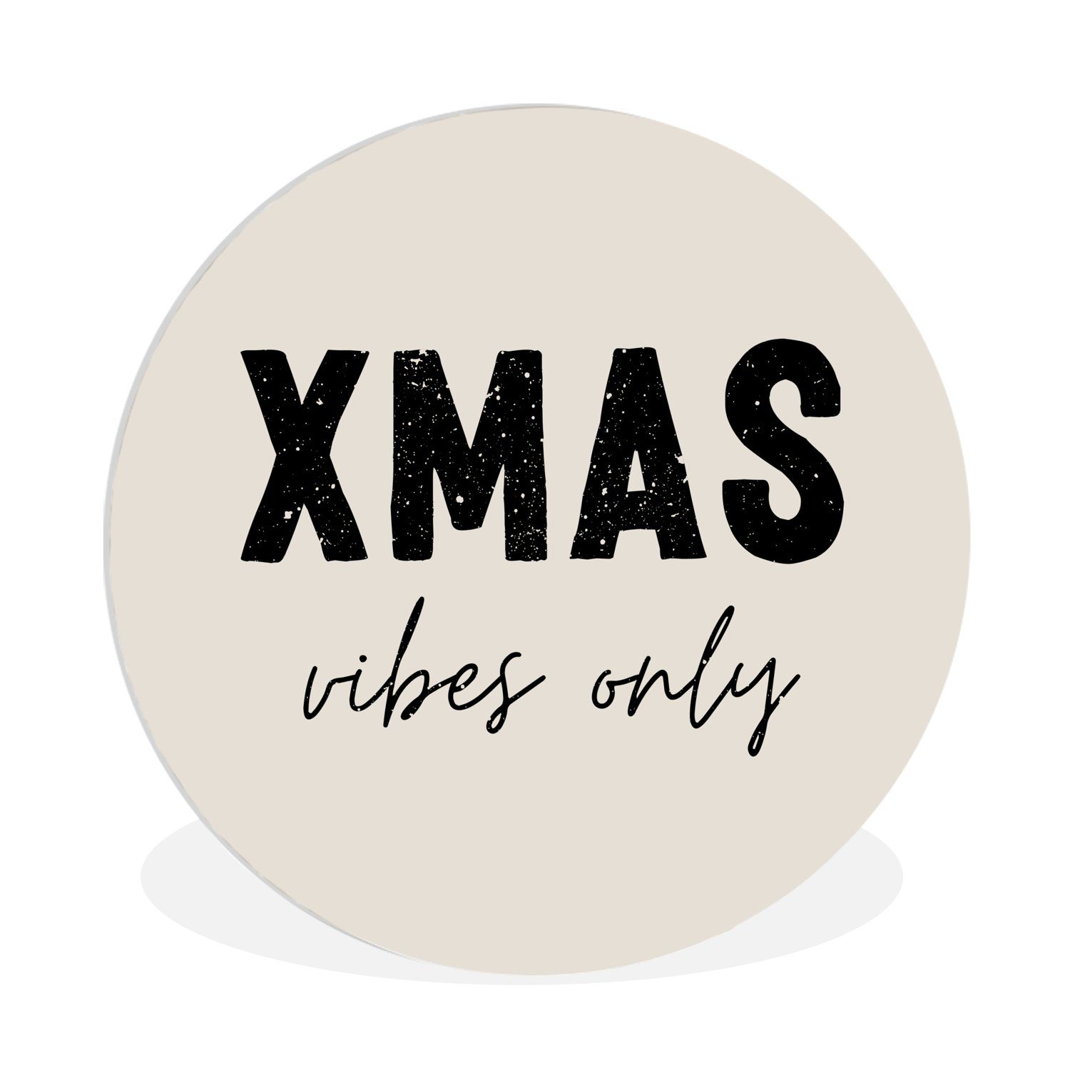 Gemälde Weihnachten - Sprichwort - xmas vibes only - Beige