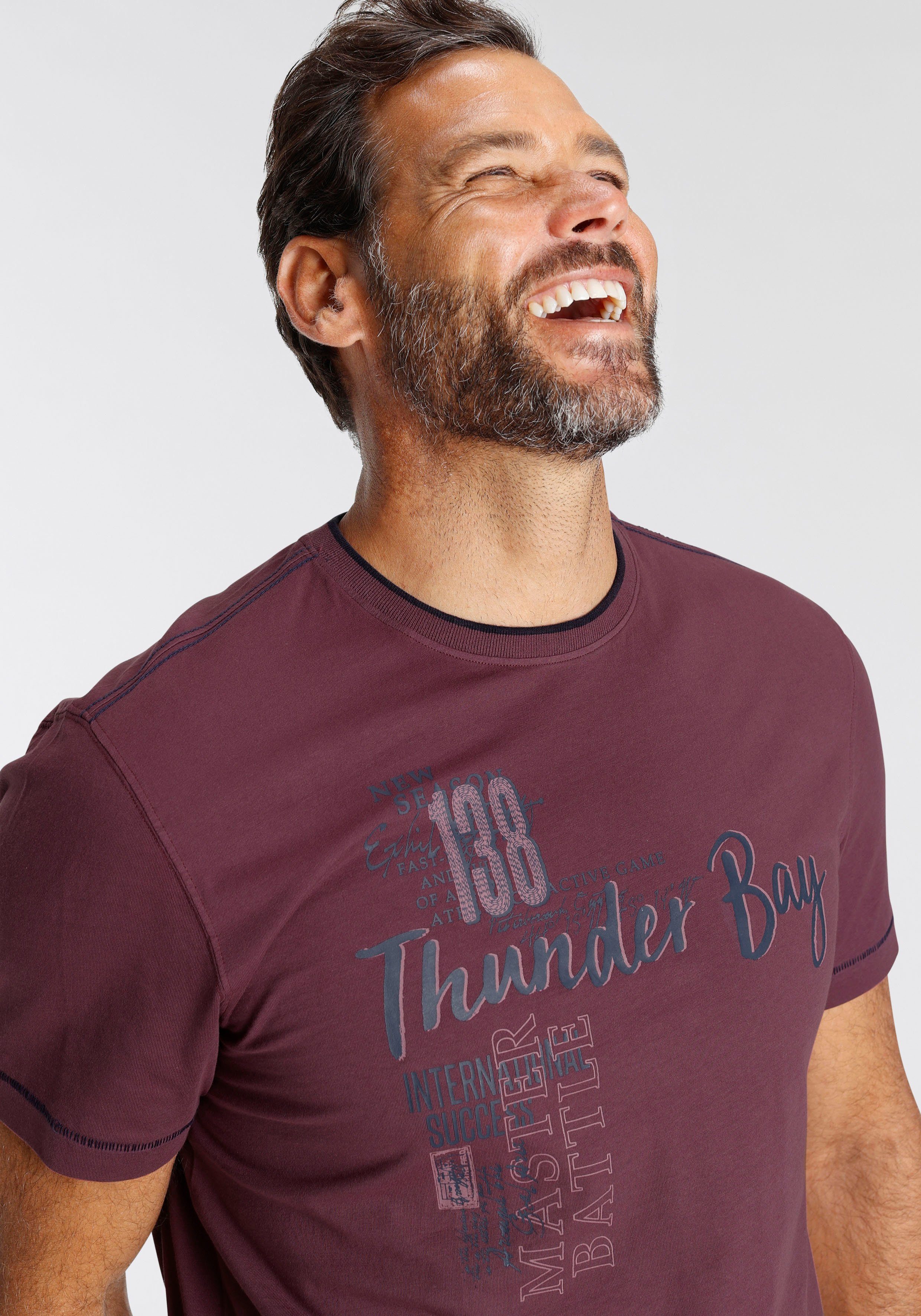 Man's World T-Shirt Kurzarm, lässiger Print, aus Baumwolle