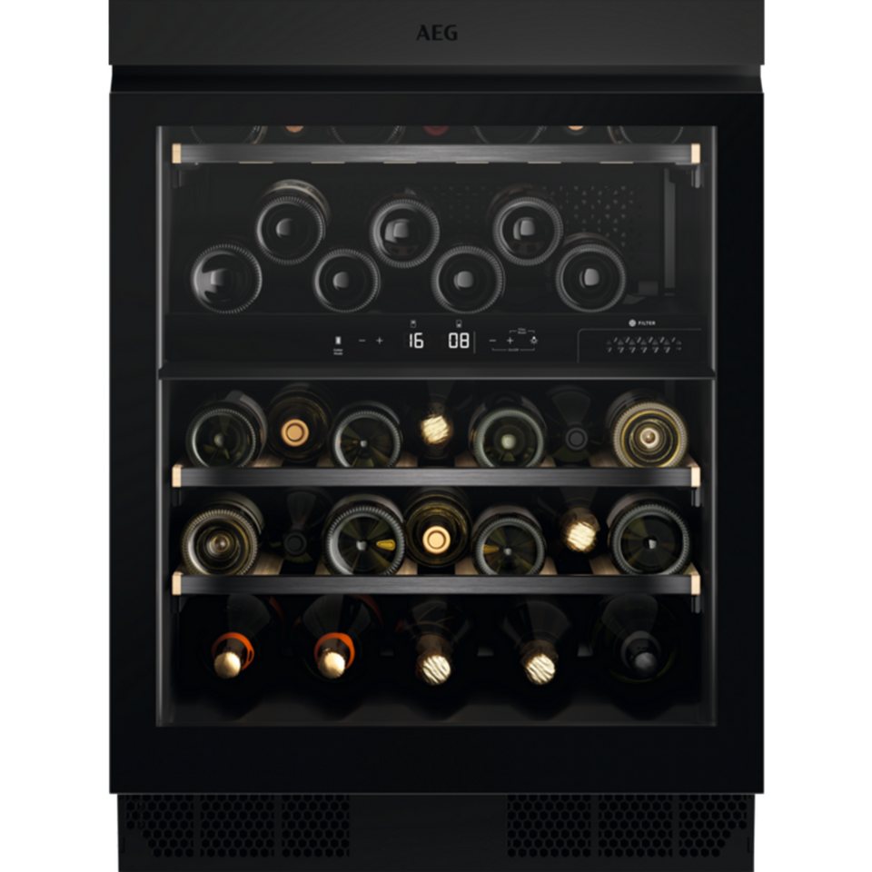 AEG Einbauweinkühlschrank AWUD040B8B, für 40 Standardflaschen á 0,75l,LCD-Display,  Weinlagerung