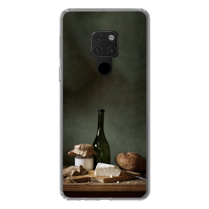 MuchoWow Handyhülle Rustikal - Brie - Stillleben - Flasche - Brot Phone Case Handyhülle Huawei Mate 20 Silikon Schutzhülle