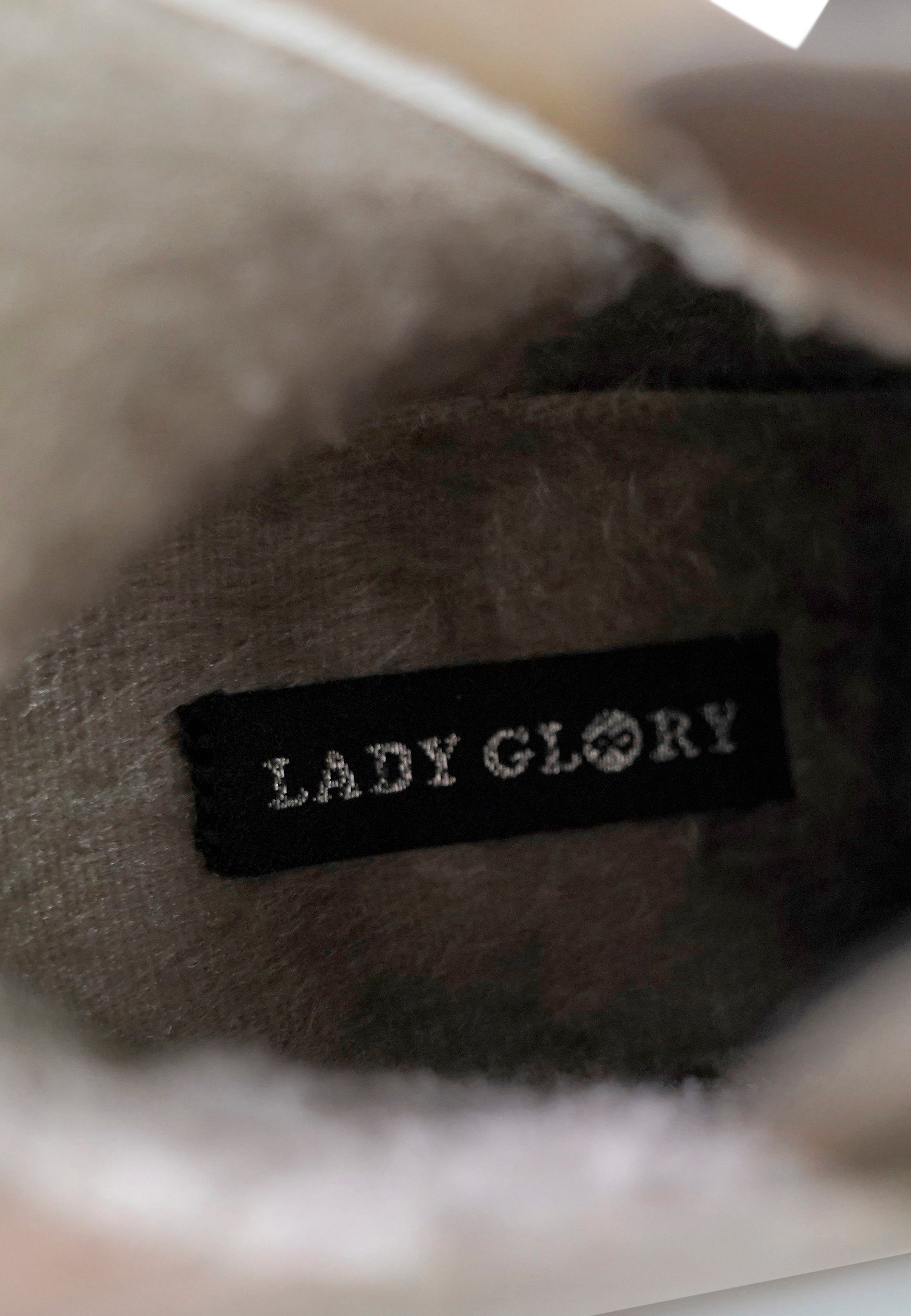 Lady Glory taupe aufwendigen Stiefelette STEP Kettendetails mit