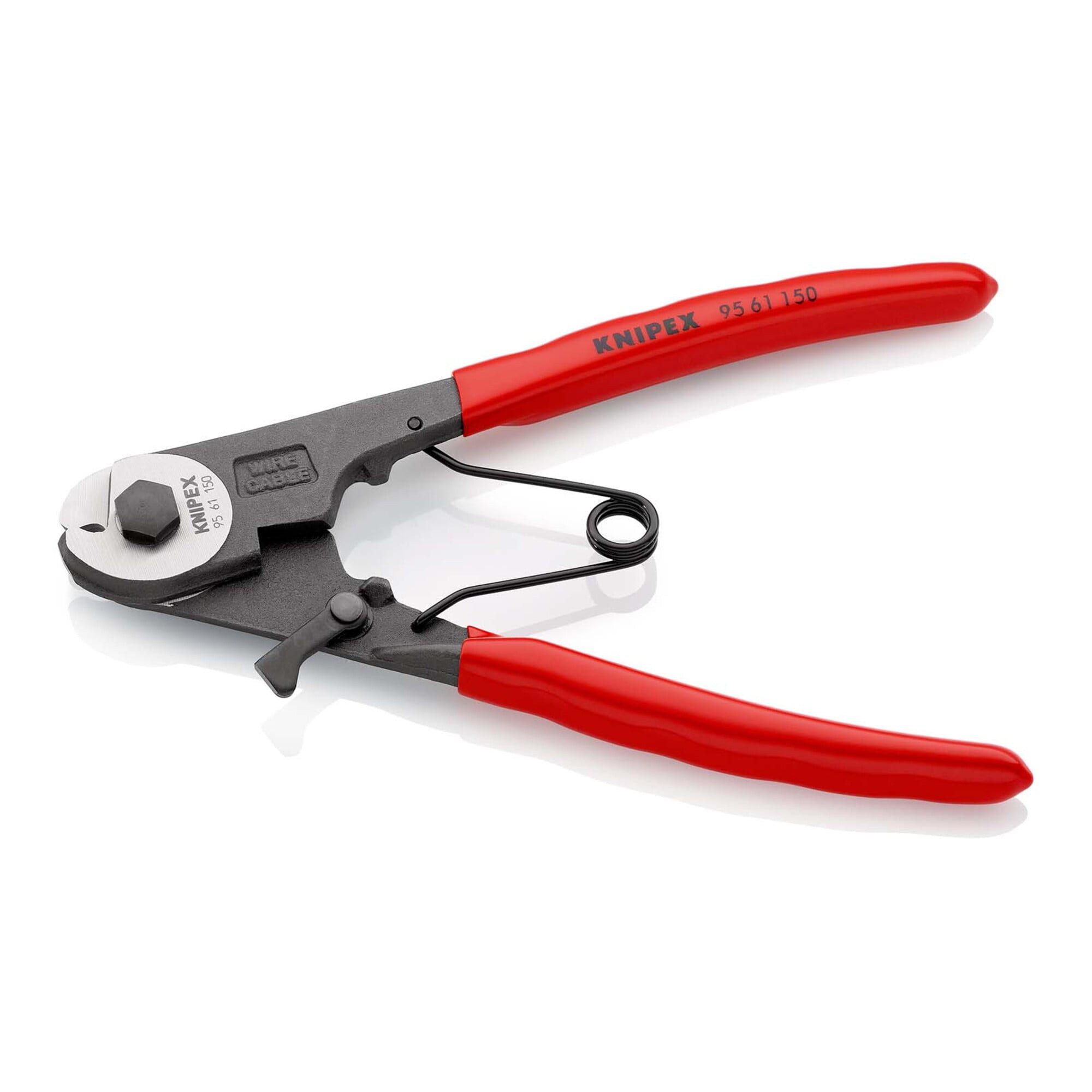 Knipex Crimpzange KNIPEX 95 61 150 Bowdenzugschneider mit Kunststoff überzogen schwarz