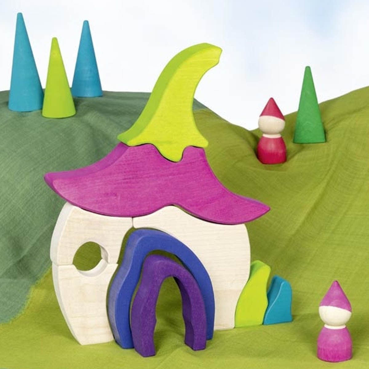 goki Stapelspielzeug Feenhaus Goki, (packung, 11-tlg), zauberhaftes Spielzeug für kreative Kinder