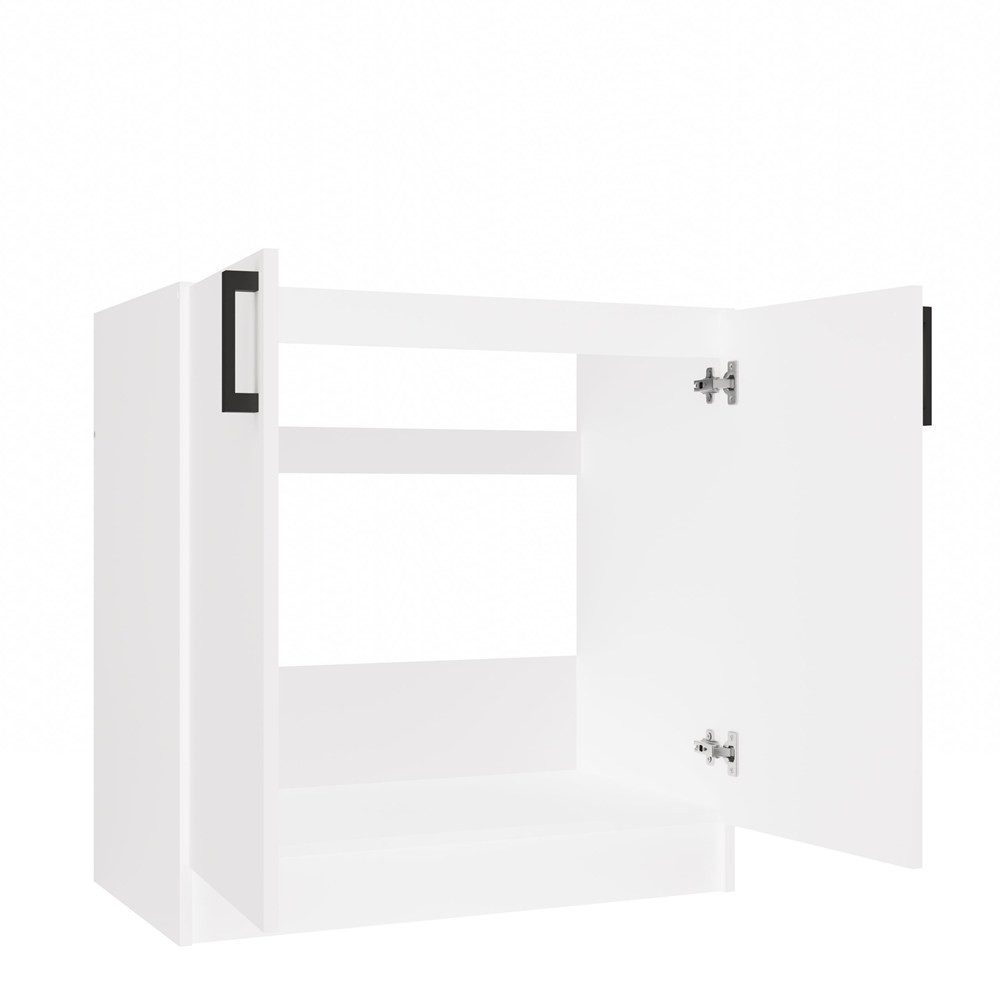 ibonto Spülenunterschrank Küchenunterschrank 80 cm, 2 Türen, ohne Arbeitsplatte