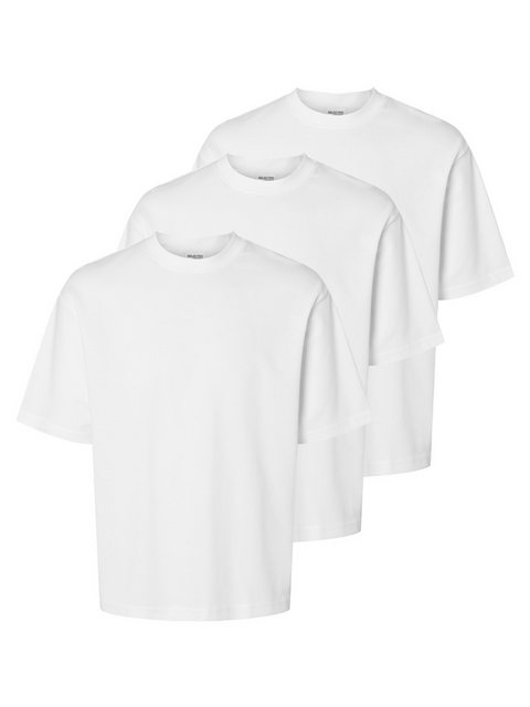 SELECTED HOMME Rundhalsshirt SLHLOOSEOSCAR SS O-NECK TEE 3 PACK NOOS (Packu günstig online kaufen
