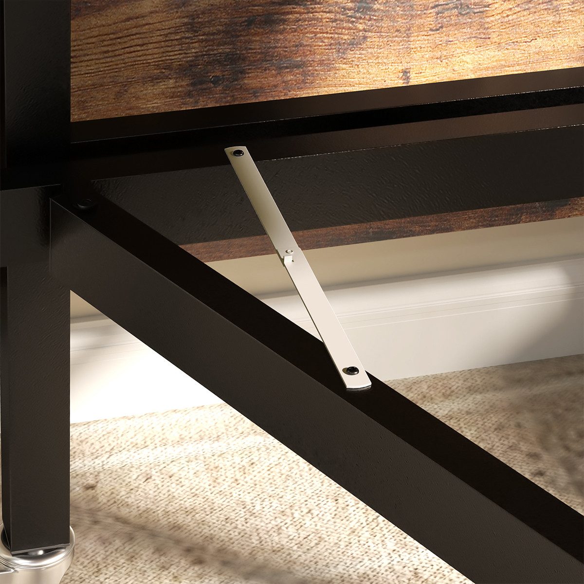 XDeer Esstisch Esstisch mit 6 Rollen und Bremsen Klappbarer Esszimmertisch, Küchentisch für bis zu 6 Personen Braun