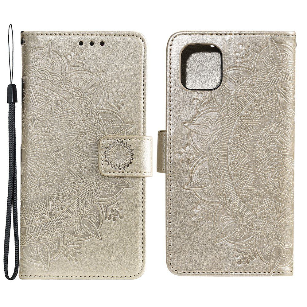 CoverKingz Handyhülle Hülle für Apple iPhone 13 Handyhülle Flip Case Cover Schutzhülle 15,2 cm (6 Zoll), Klapphülle Schutzhülle mit Kartenfach Schutztasche Motiv Mandala