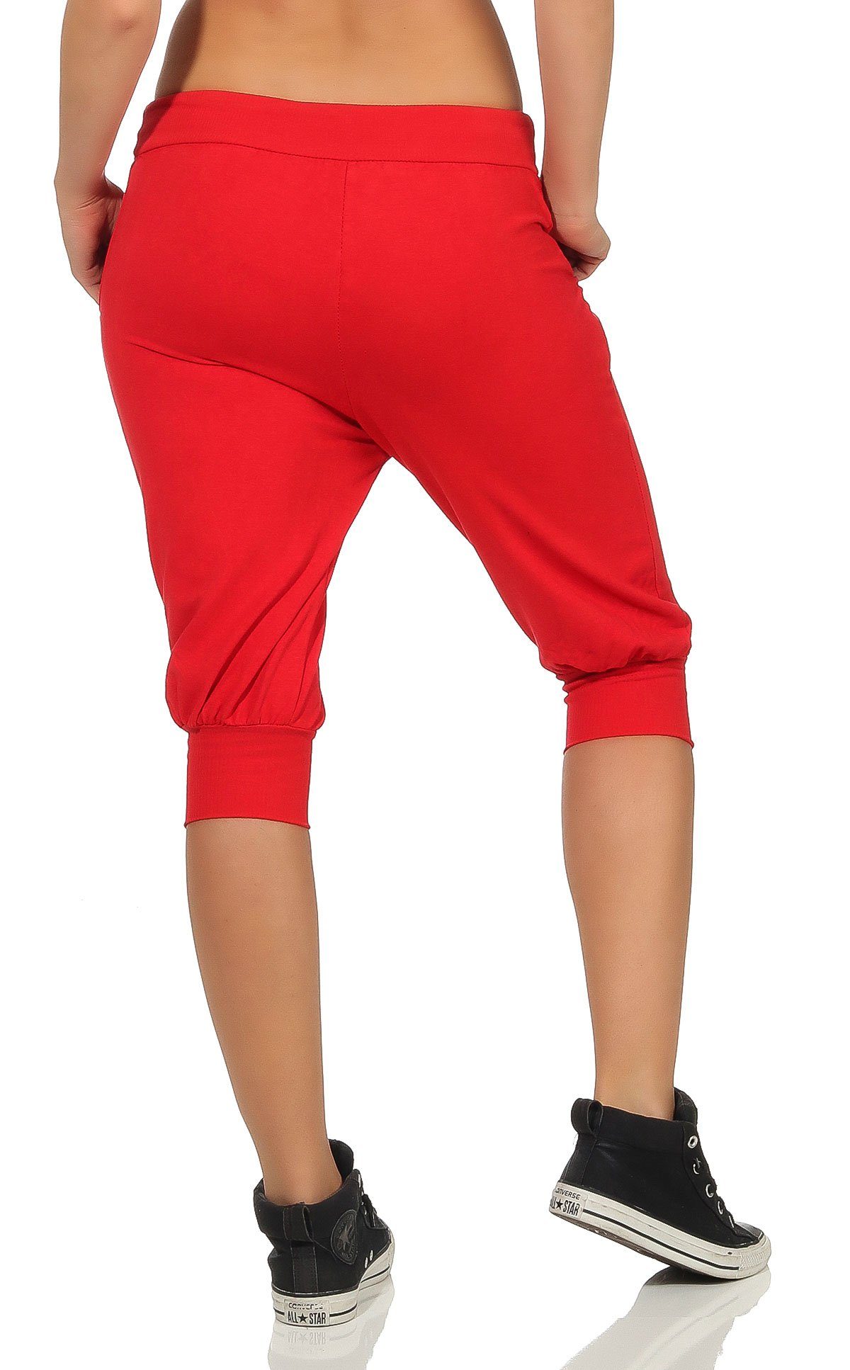 malito Caprihose Kordelzug Sweatpants 8022 than fashion more mit rot