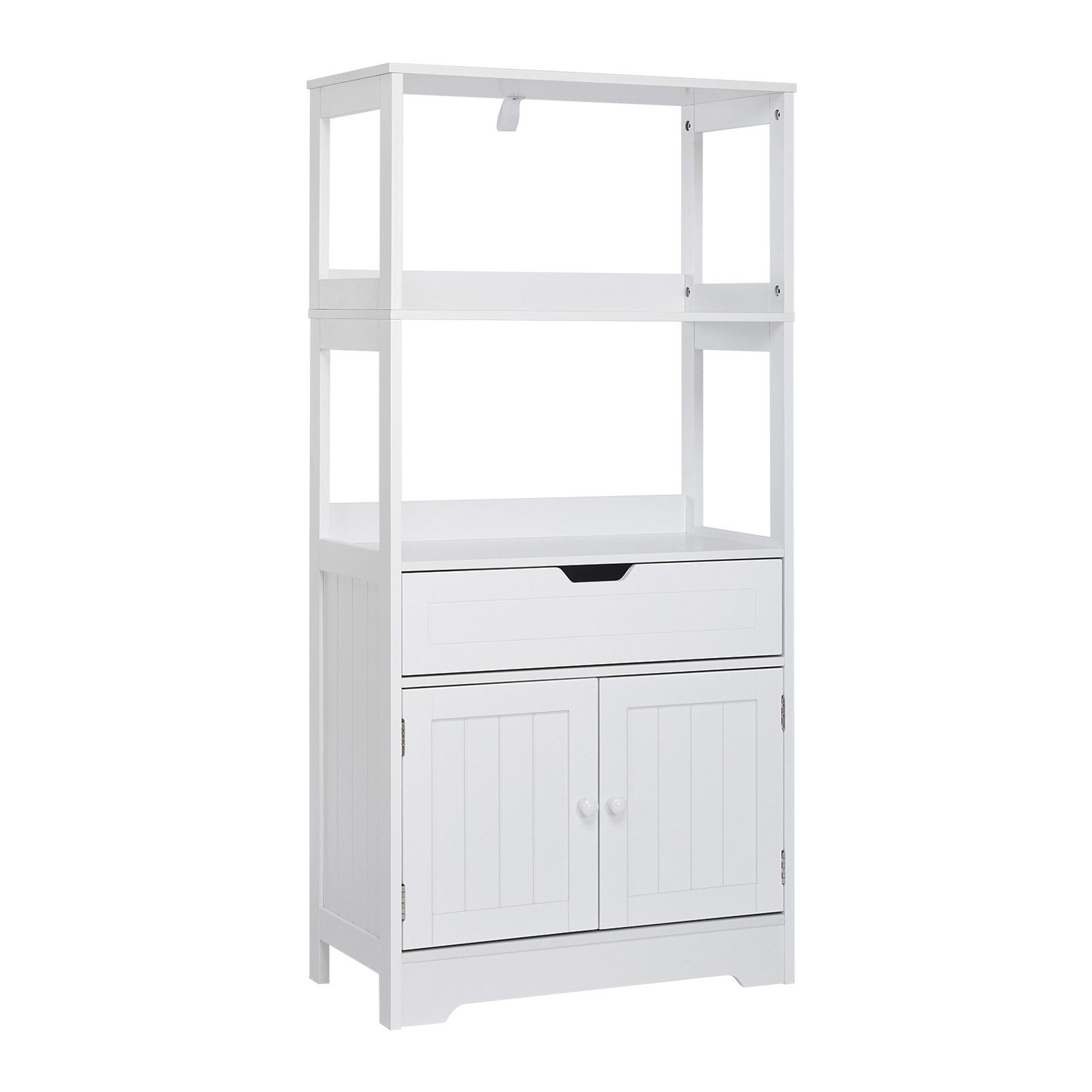 Mondeer Badkommode Badezimmerschrank, Badschrank, Aufbewahrungsschrank, 60 x 30 x 121cm, weiß