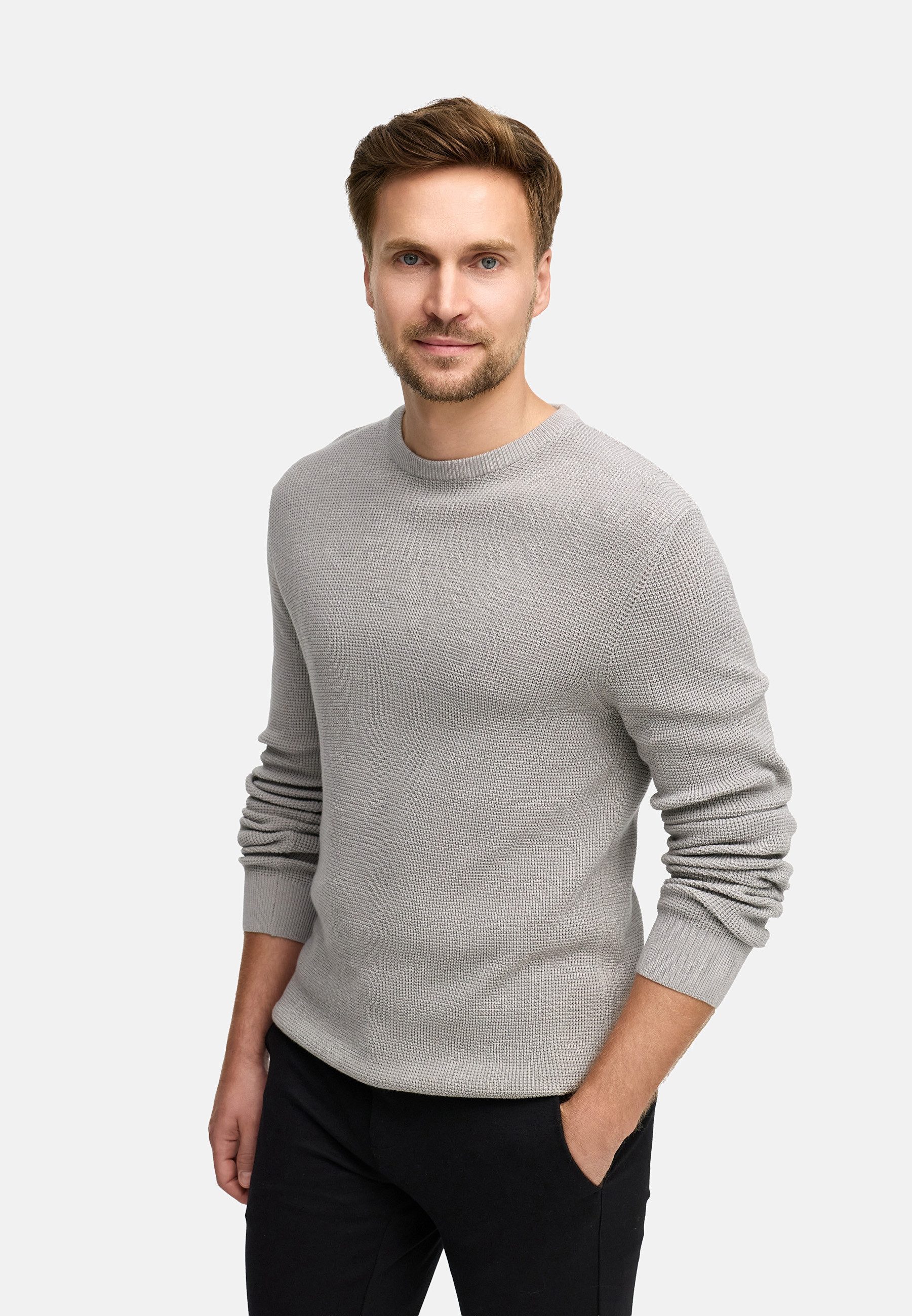 Jeff Strickpullover Herren JFTristan crew Pullover Herrenpullover mit Rundhalsausschnitt, bequemer Regular Fit