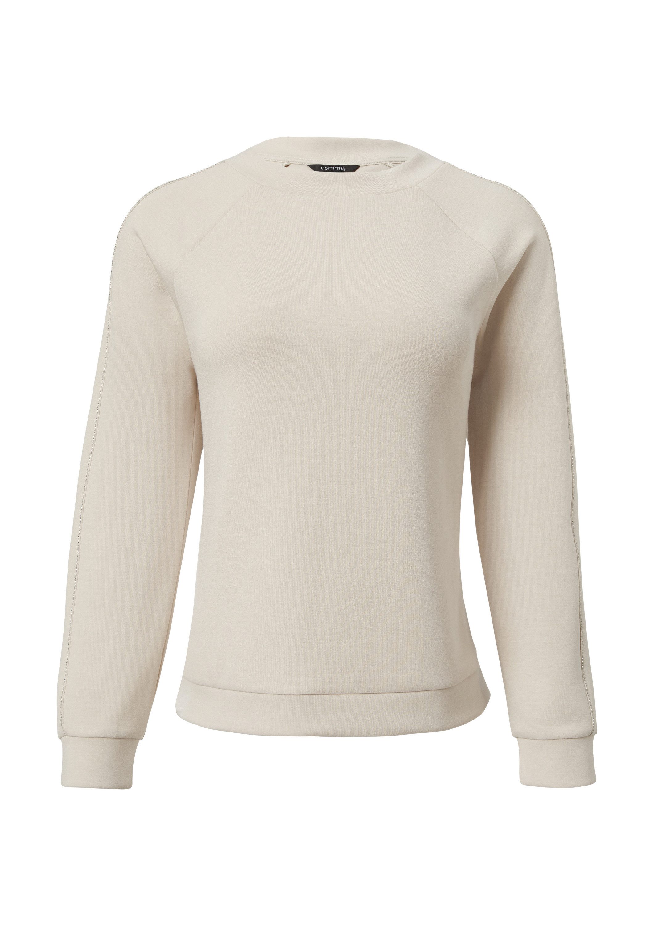comma Sweatshirt Sweatshirt Sweatshirt aus Jersey mit Schmuck-Detail