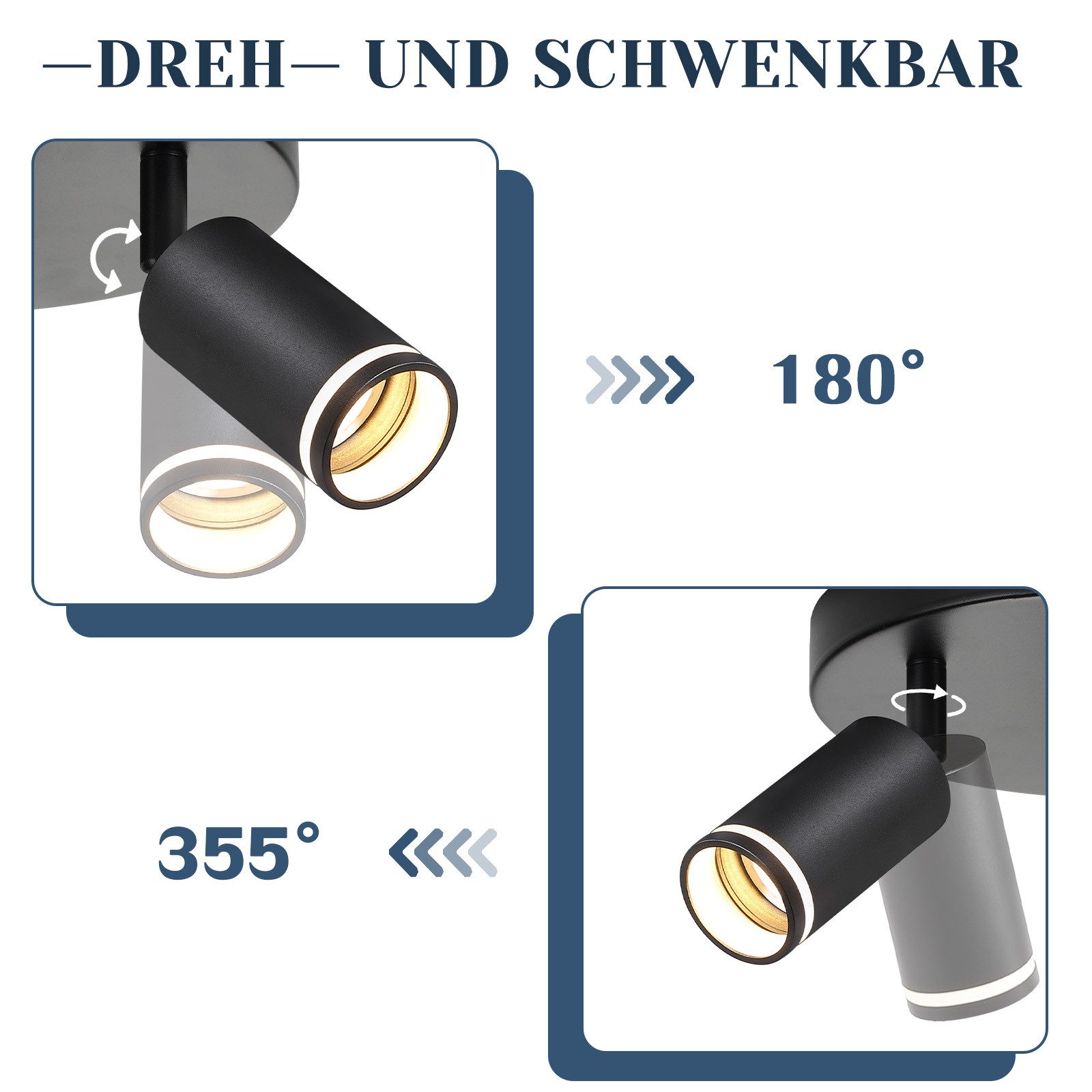 Nettlife Deckenstrahler Schwarz Schwenkbar Modern Wandstrahler günstig online kaufen