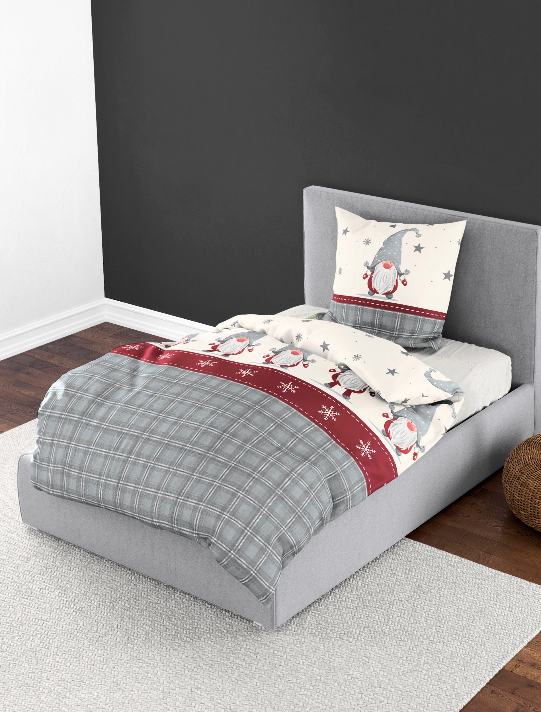 BIERBAUM Bettwäsche Wichtel, Biber, 2 teilig, 100 % Baumwolle, Biber, unter günstig online kaufen