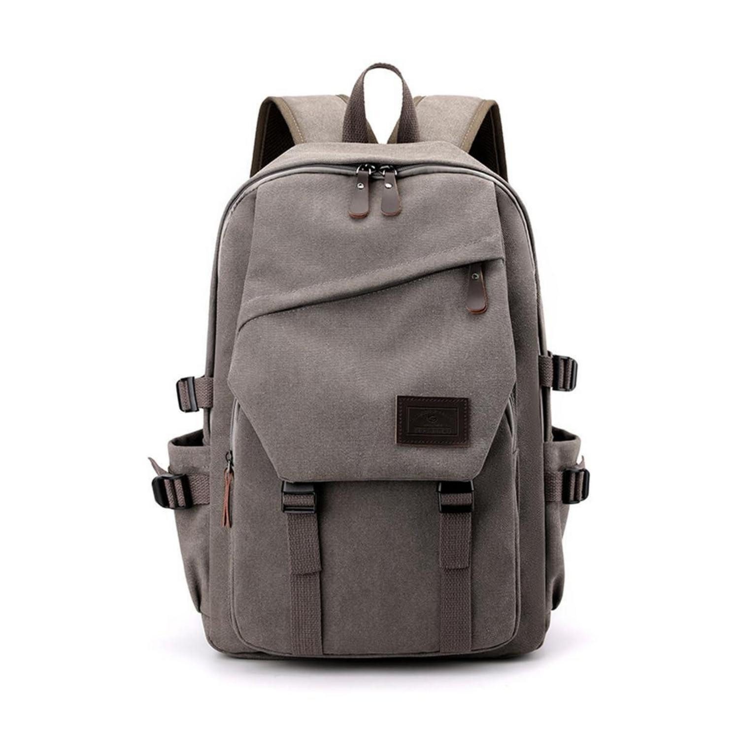 LuxusKollektion Laptoprucksack Rucksack Herren Groß Canvas 15,6 Zoll Grau