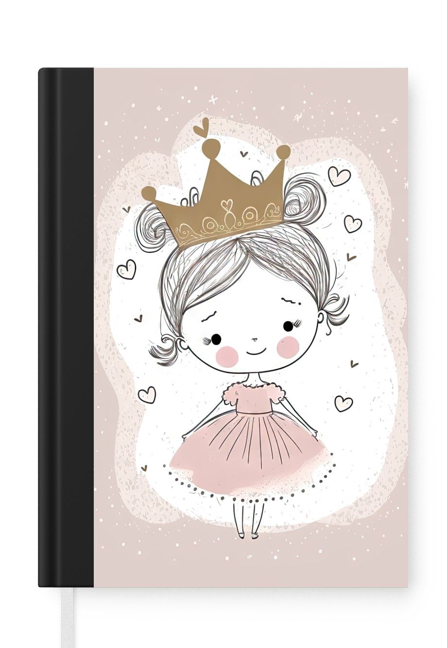 MuchoWow Notizbuch Prinzessin - - Journal, Merkzettel, A5, 98 Haushaltsbuch Notizheft, Mädchen, Tagebuch, Seiten, Kinder - Kleid