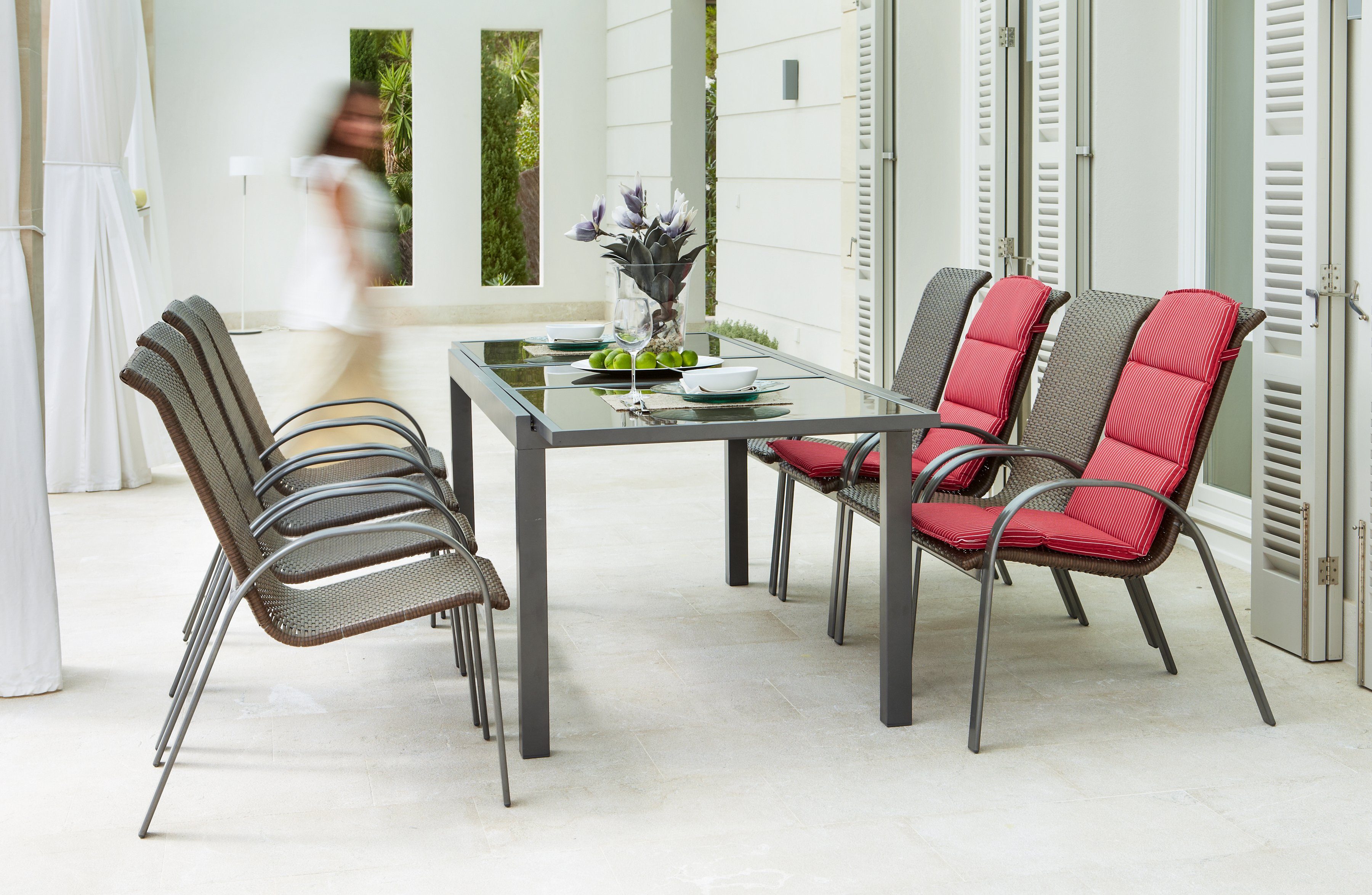 MERXX GartenEssgruppe Côte d´Azur, Tisch ausziehbar bis 240 cm, Sessel