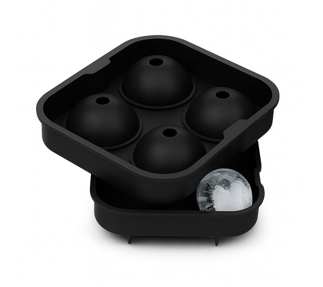 LIVINA HOME Eiswürfelform Silikon mit Trichter, bpa frei & leichtes herauslösen, Rund, Kugel, Perfekt für Drinks: Langsam schmelzende Kugeln
