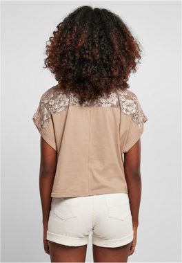URBAN CLASSICS Kurzarmshirt Damen Ladies Oversized Lace Tee (1-tlg)