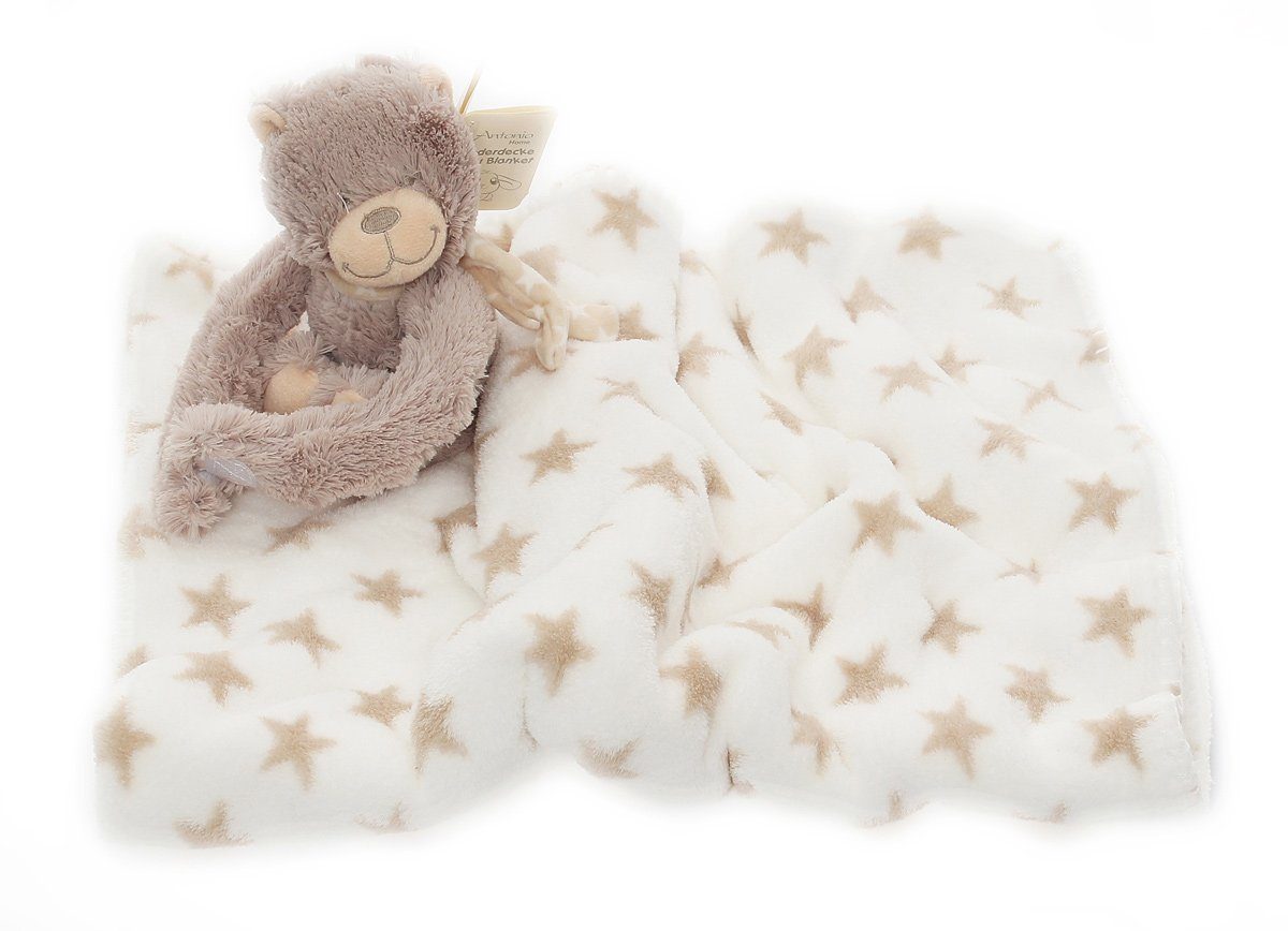 Babydecke Baby Kuscheldecke CL 0033 Weiß - Stern, CLEO STYLE, Kuscheldecke günstig online kaufen