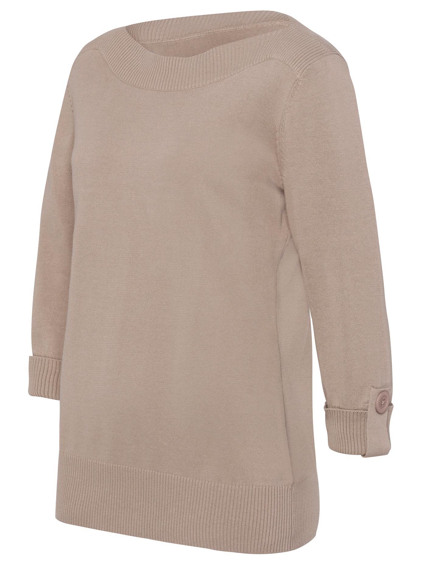 Damen Pullover Classic Basics 3/4 Arm-Pullover Pullover