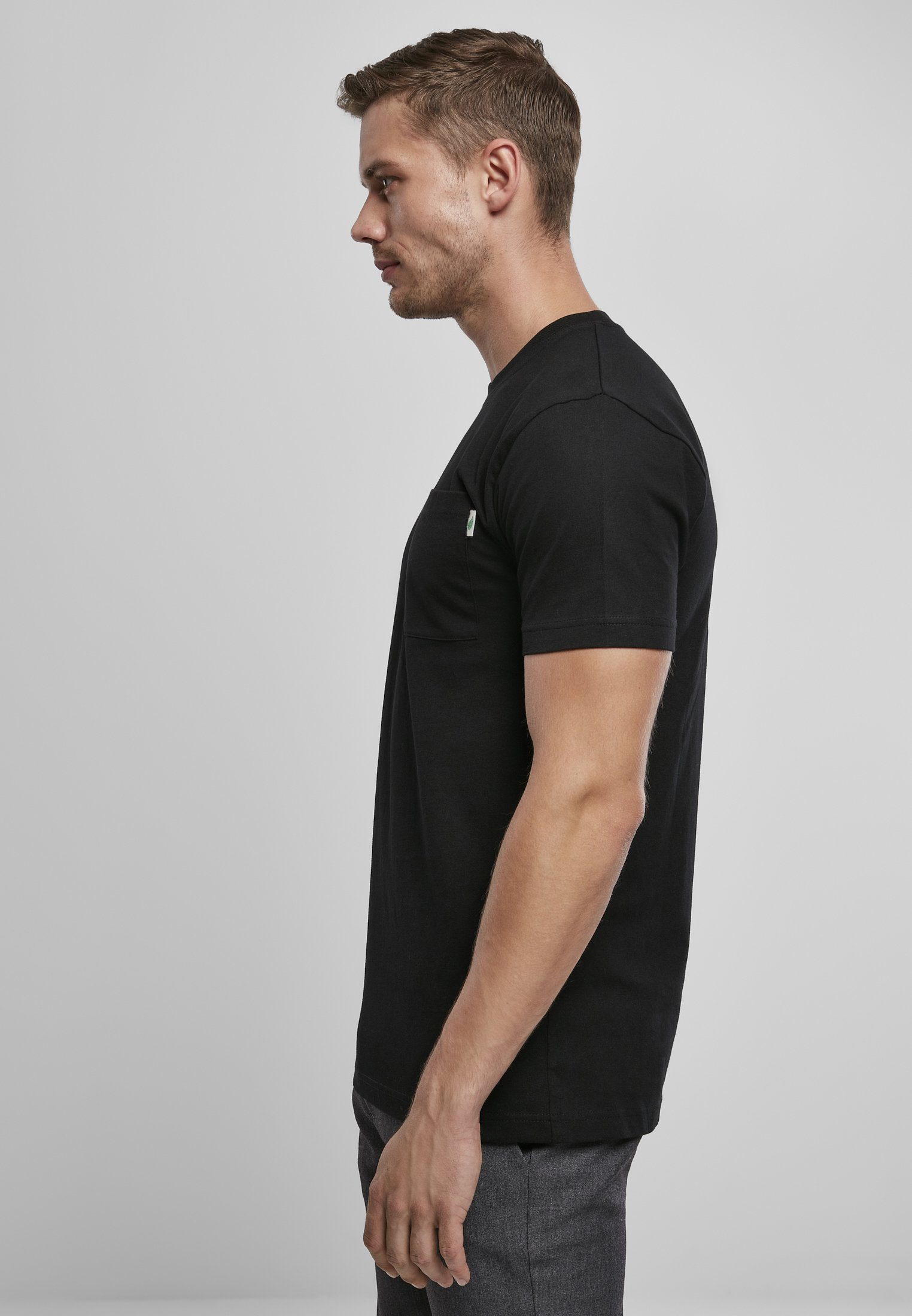URBAN CLASSICS black T-Shirt Tee Cotton (1-tlg) Basic Organic Herren Pocket