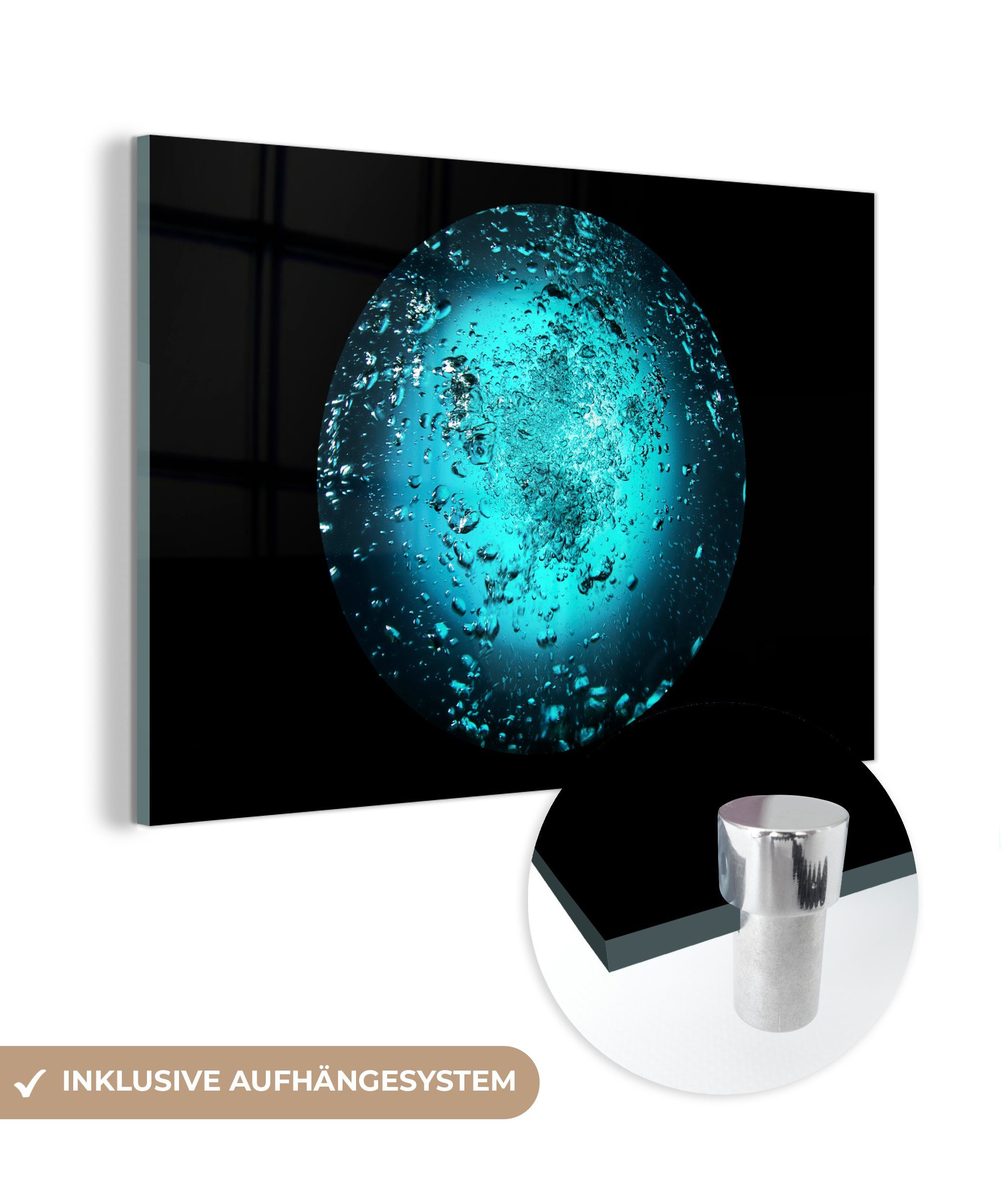 MuchoWow Acrylglasbild Nahaufnahme einer Luftblase, (1 St), Acrylglasbilder Wohnzimmer & Schlafzimmer
