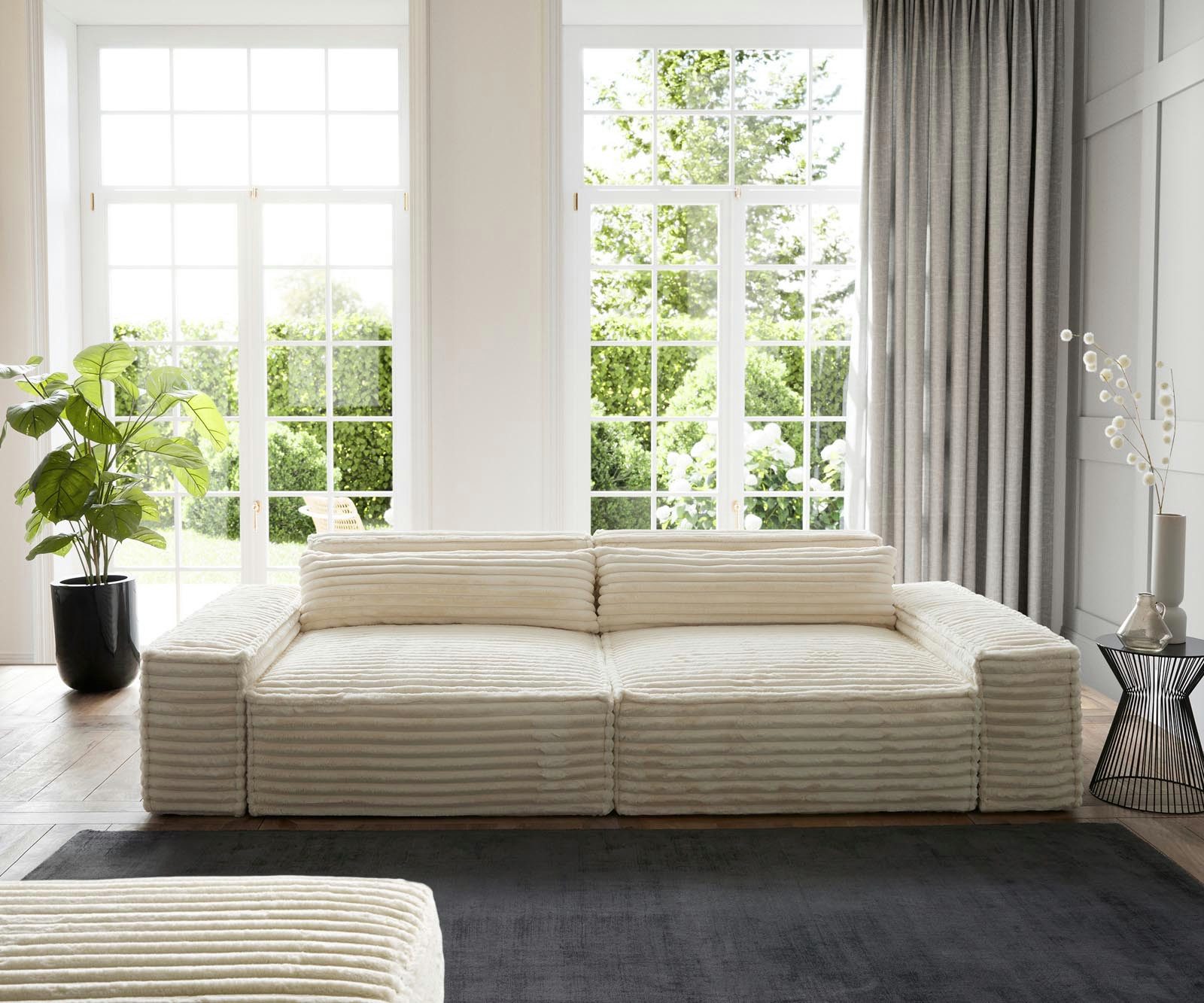DELIFE Big-Sofa Sirpio, XL Plüschcord Beige günstig online kaufen