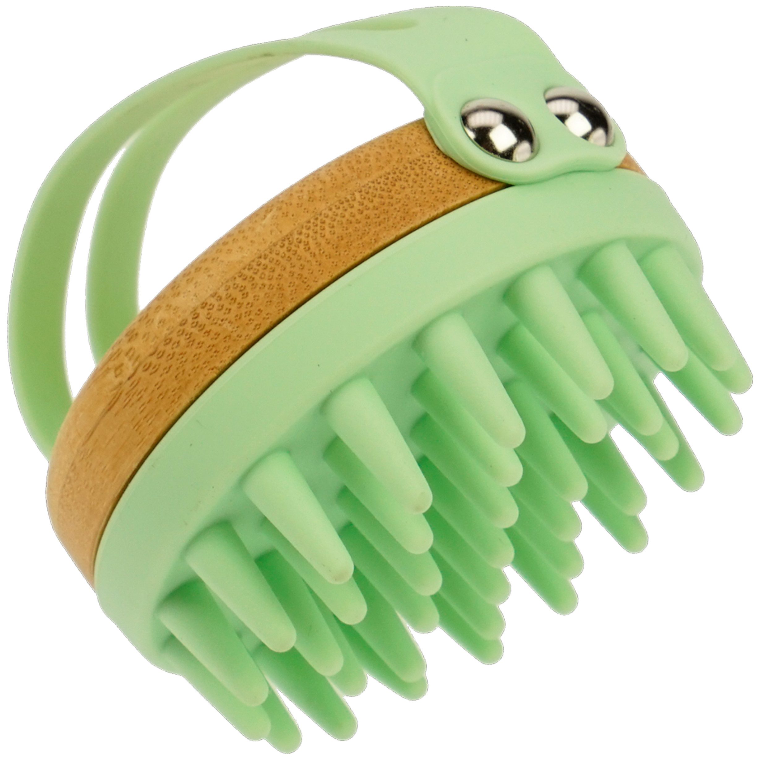 Fantasia Beauty Haarbürste Massagebürste, Bambus und Silikon, minze, 84 x 78 x 80 mm, 1-tlg., Massagebürste