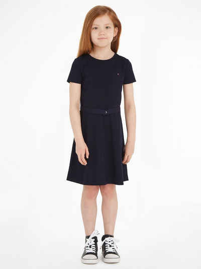 Tommy Hilfiger Jerseykleid ESSENTIAL SKATER DRESS mit Markenlabel am Bund